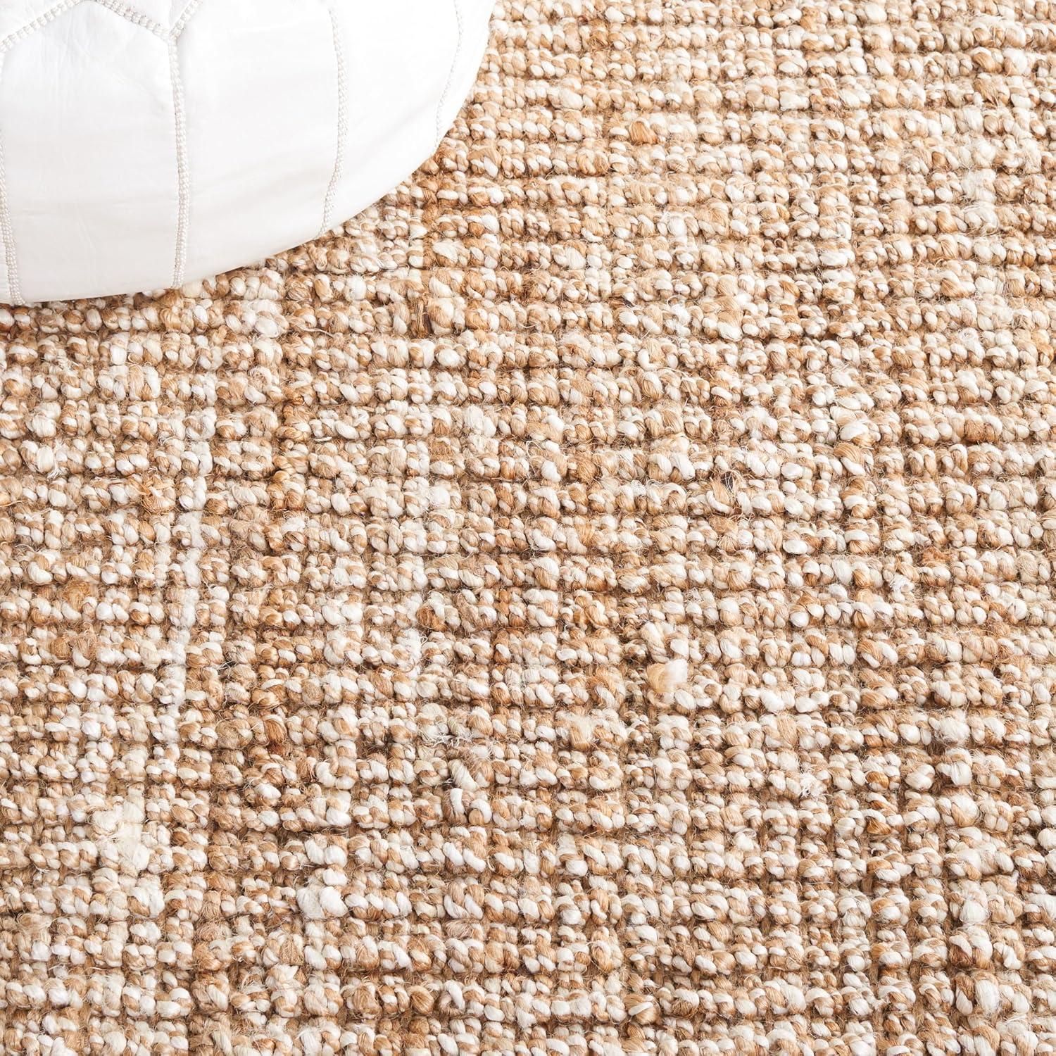 image:imageSAFAVIEH Area Rug 9x12 Natural Fiber Collection Large Natural Brown Handmade Jute Farmhouse Style Chunky Textured Thick Pile NF447ANaturalIvory