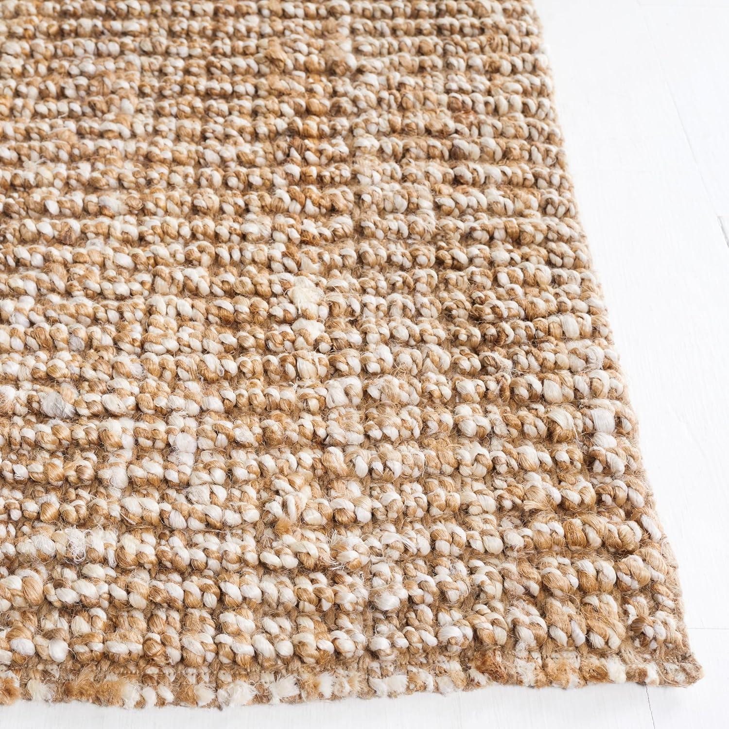 image:imageSAFAVIEH Area Rug 9x12 Natural Fiber Collection Large Natural Brown Handmade Jute Farmhouse Style Chunky Textured Thick Pile NF447ANaturalIvory