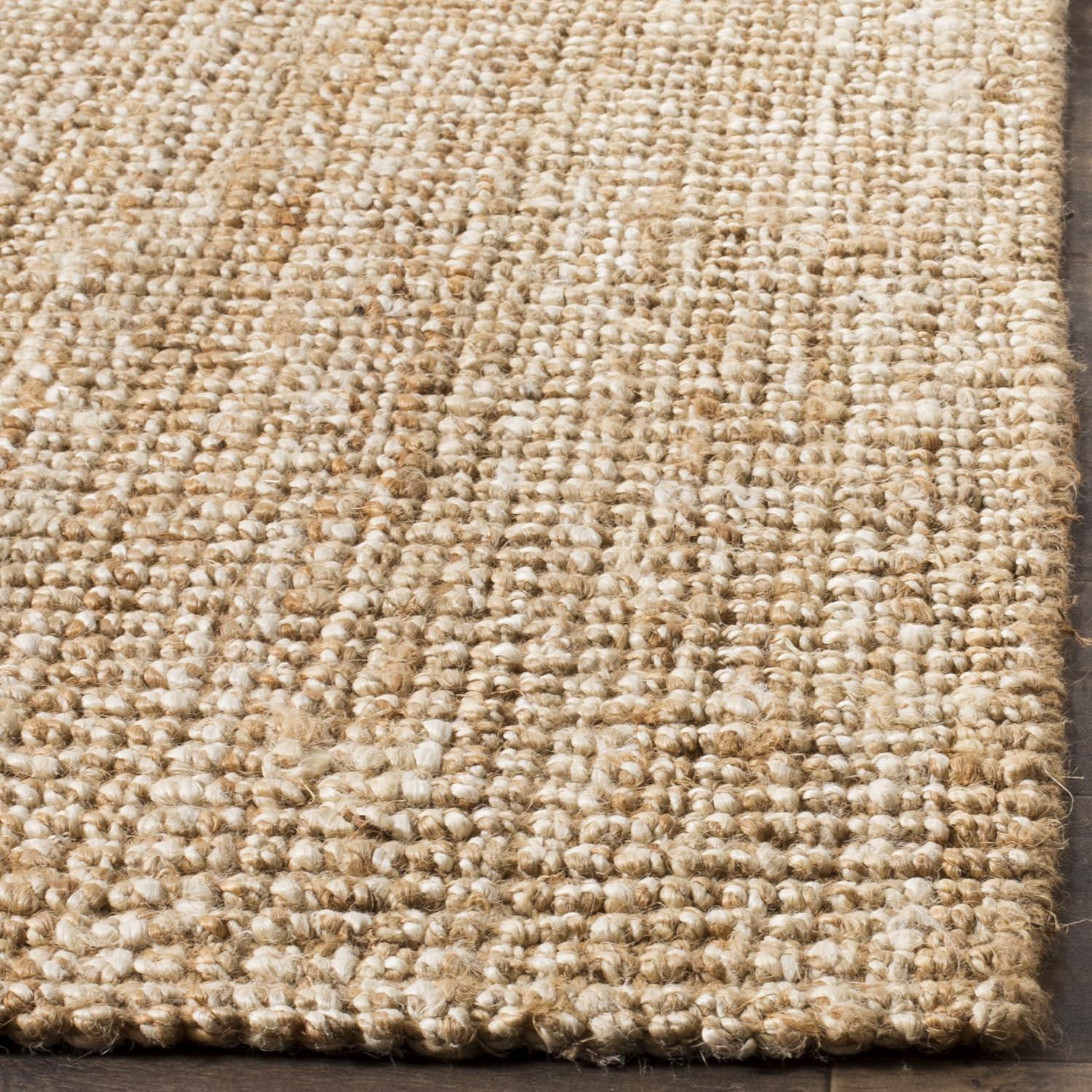 image:imageSAFAVIEH Area Rug 9x12 Natural Fiber Collection Large Natural Brown Handmade Jute Farmhouse Style Chunky Textured Thick Pile NF447ANaturalIvory