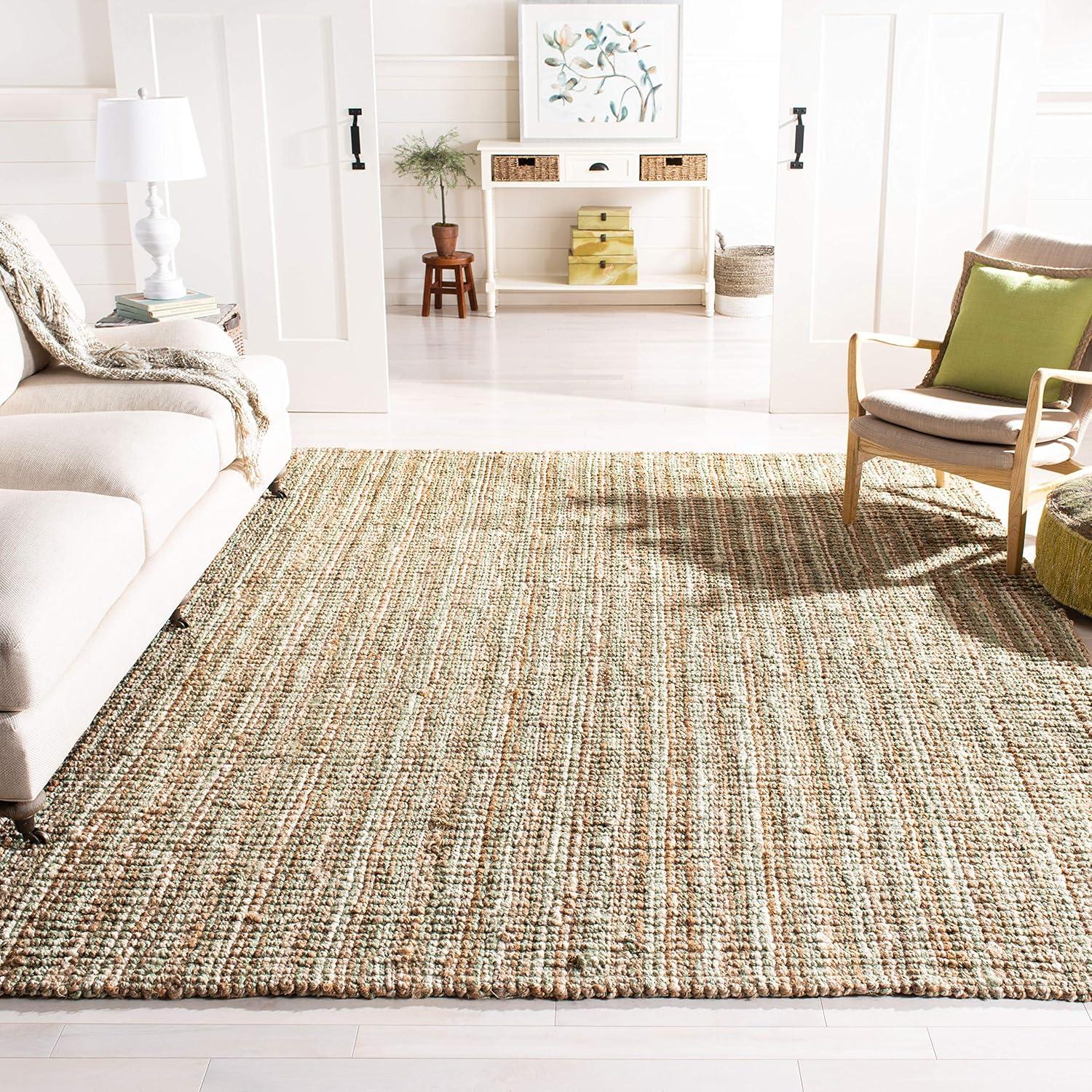 image:imageSAFAVIEH Area Rug 9x12 Natural Fiber Collection Large Natural Brown Handmade Jute Farmhouse Style Chunky Textured Thick Pile NF447ANaturalIvory