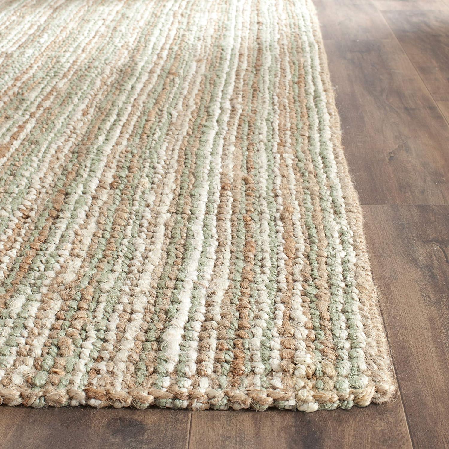 image:imageSAFAVIEH Area Rug 9x12 Natural Fiber Collection Large Natural Brown Handmade Jute Farmhouse Style Chunky Textured Thick Pile NF447ASageNatural