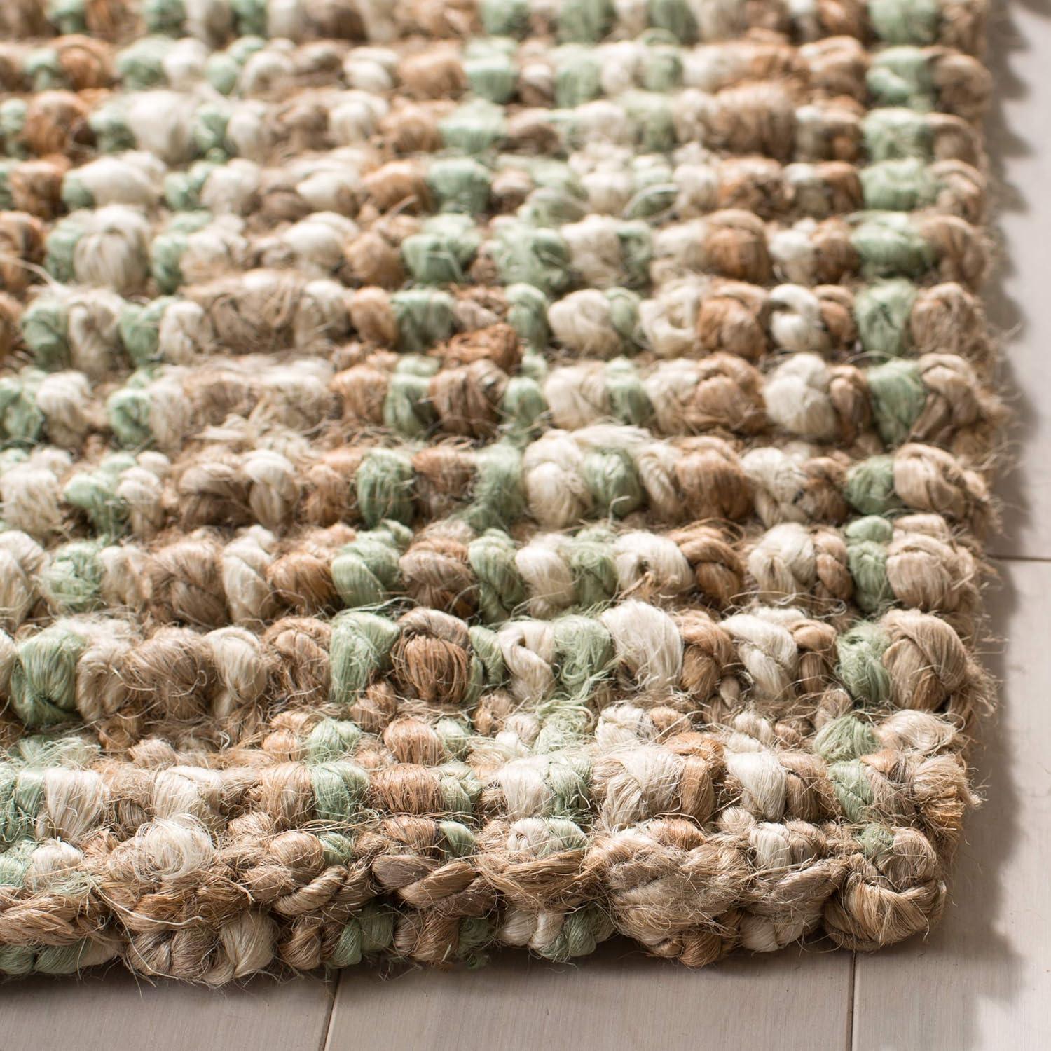 image:imageSAFAVIEH Area Rug 9x12 Natural Fiber Collection Large Natural Brown Handmade Jute Farmhouse Style Chunky Textured Thick Pile NF447ASageNatural