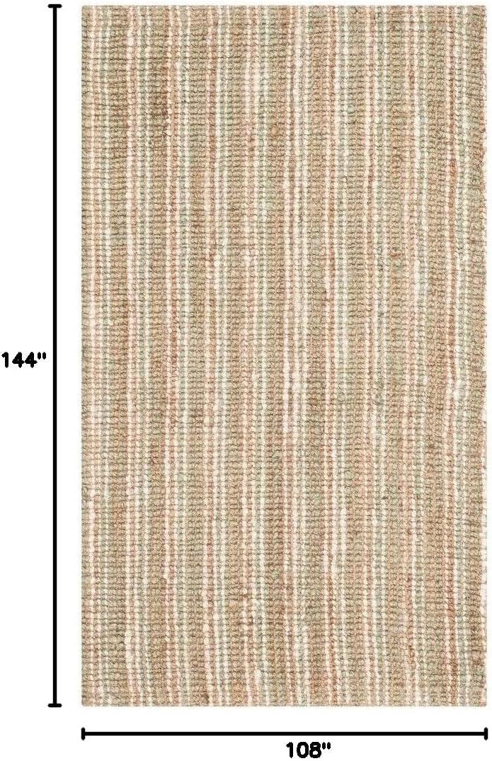 image:imageSAFAVIEH Area Rug 9x12 Natural Fiber Collection Large Natural Brown Handmade Jute Farmhouse Style Chunky Textured Thick Pile NF447ASageNatural
