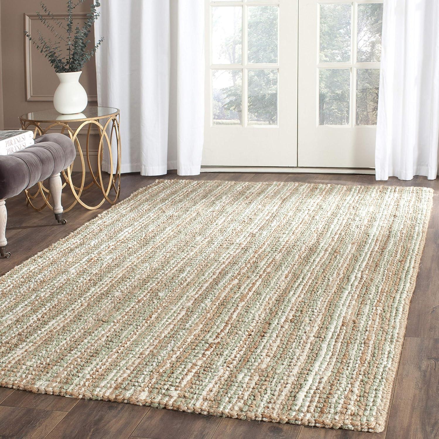 image:imageSAFAVIEH Area Rug 9x12 Natural Fiber Collection Large Natural Brown Handmade Jute Farmhouse Style Chunky Textured Thick Pile NF447ASageNatural