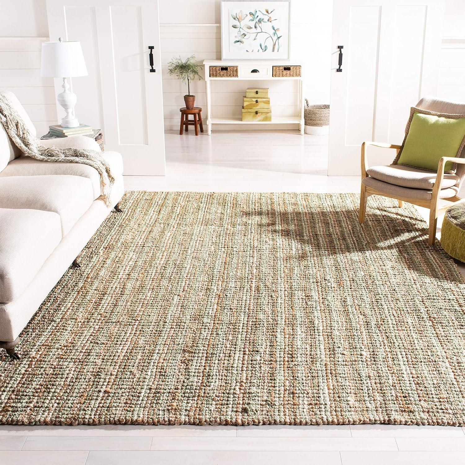 image:imageSAFAVIEH Area Rug 9x12 Natural Fiber Collection Large Natural Brown Handmade Jute Farmhouse Style Chunky Textured Thick Pile NF447ASageNatural