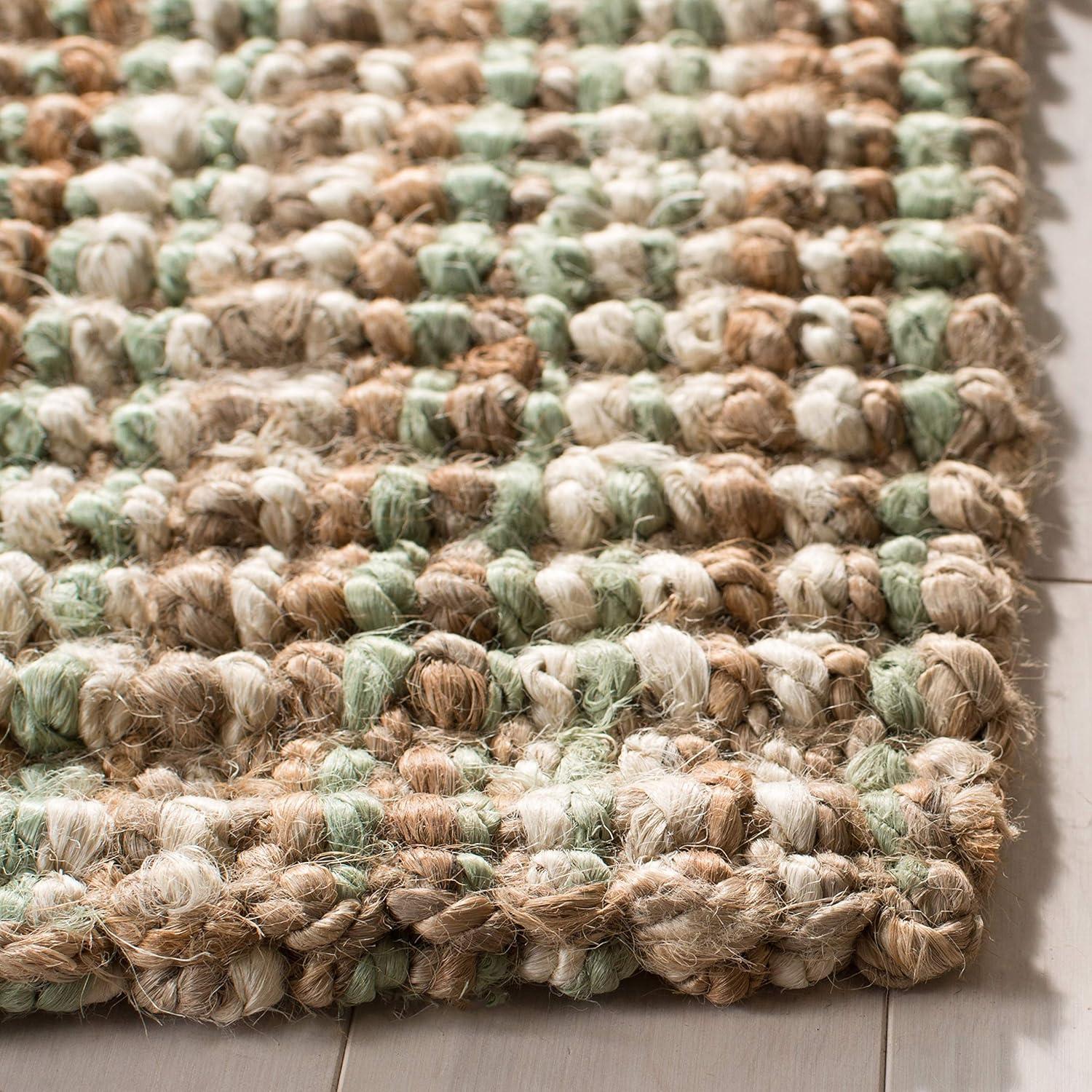 image:imageSAFAVIEH Area Rug 9x12 Natural Fiber Collection Large Natural Brown Handmade Jute Farmhouse Style Chunky Textured Thick Pile NF447ASageNatural