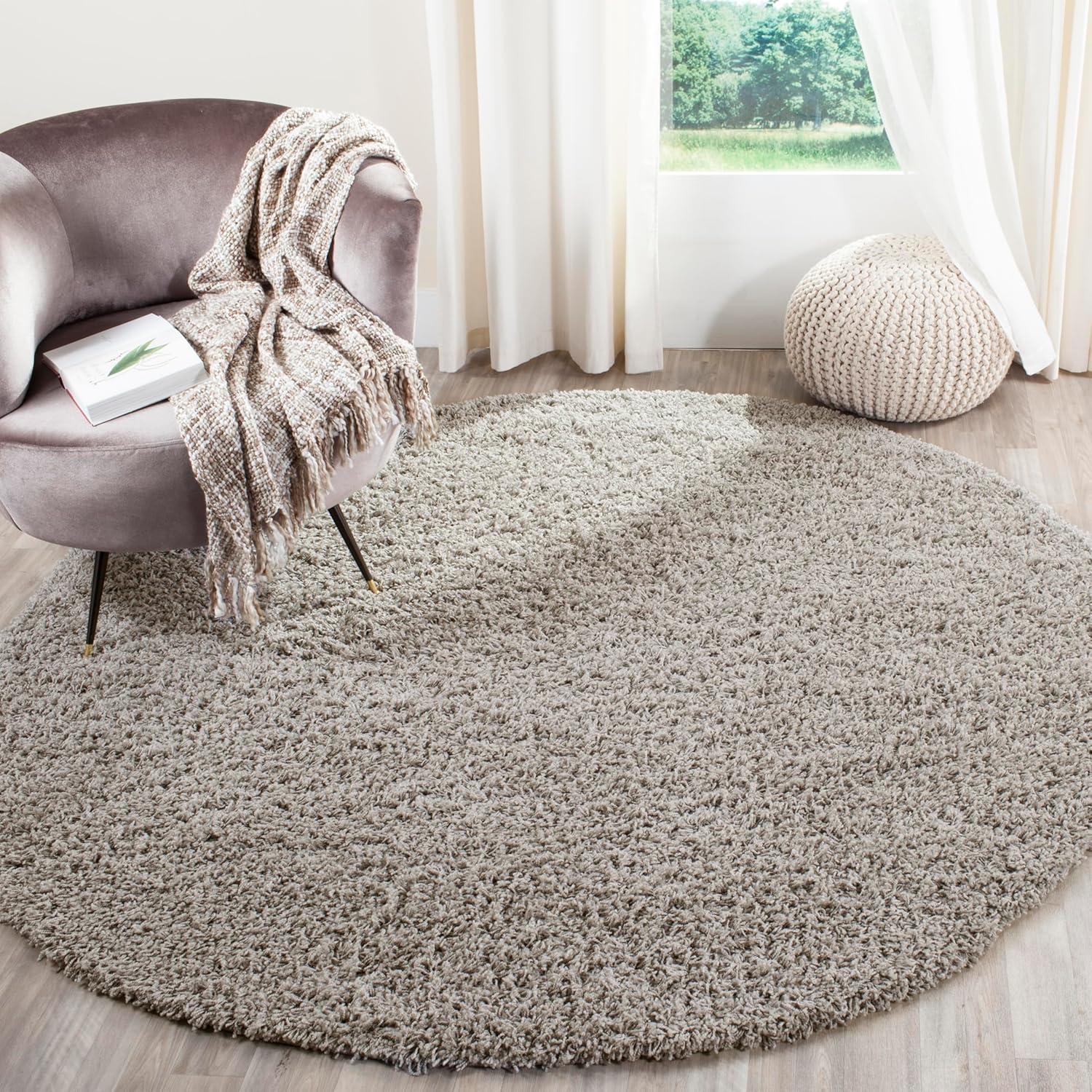 image:imageSAFAVIEH Athens Shag Collection Area Rug 51 x 76 Dark Grey NonShedding amp Easy to Clean Ideal for Living Room Bedroom Dining Space SGA119CLight Grey