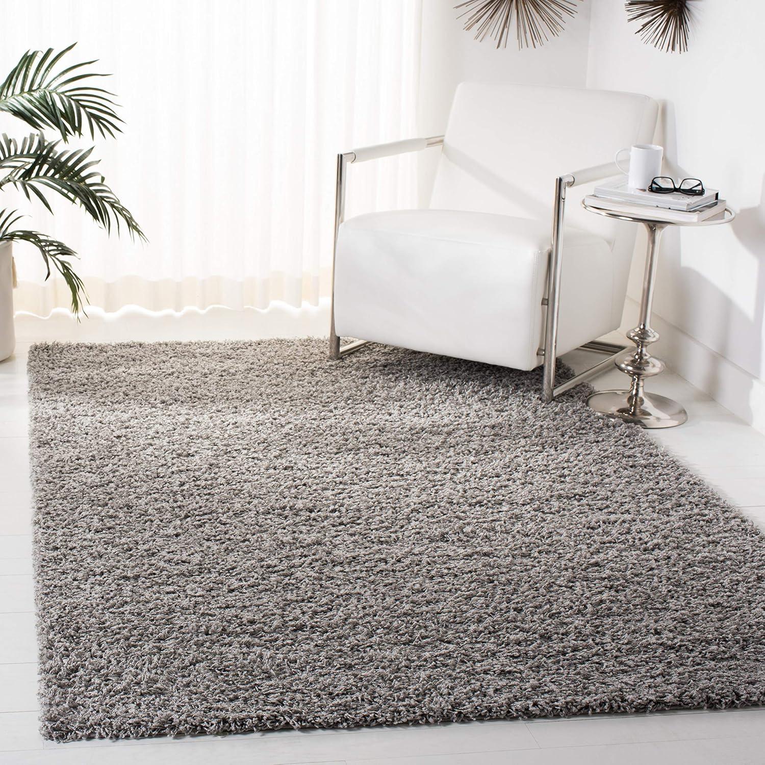 image:imageSAFAVIEH Athens Shag Collection Area Rug 51 x 76 Dark Grey NonShedding amp Easy to Clean Ideal for Living Room Bedroom Dining Space SGA119CLight Grey