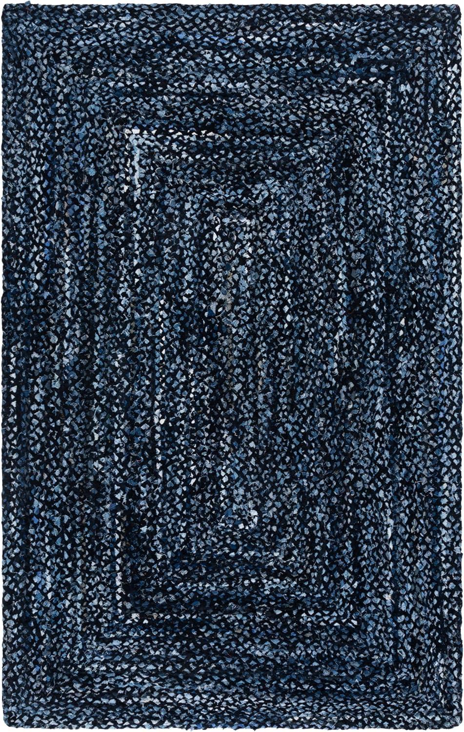 image:imageSAFAVIEH Braided Collection Accent Rug 3 x 5 Red amp Multi Handmade Woven Cotton Boho Reversible Style Ideal for Living Room Bedroom BRD210ABlackBlue