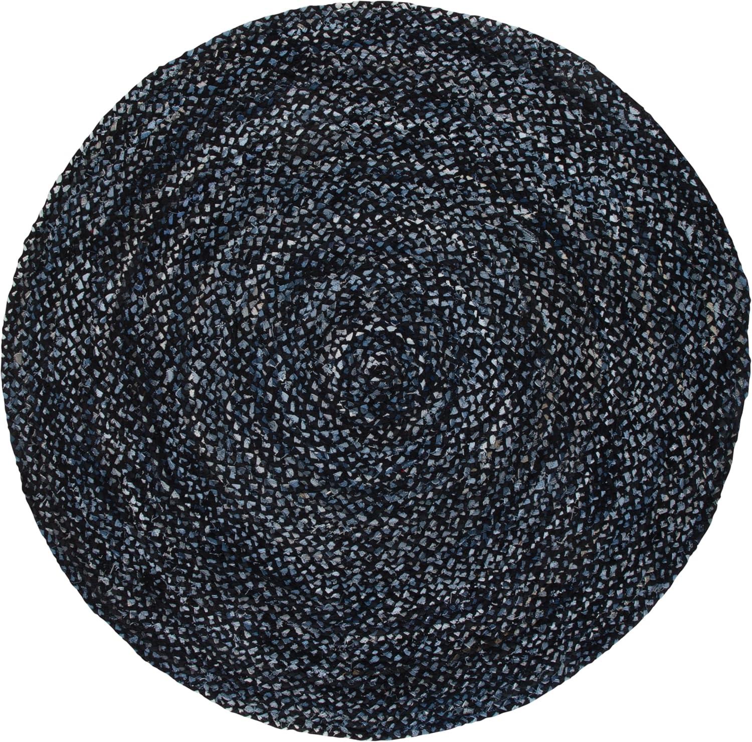 image:imageSAFAVIEH Braided Collection Accent Rug 3 x 5 Red amp Multi Handmade Woven Cotton Boho Reversible Style Ideal for Living Room Bedroom BRD210ABlackBlue