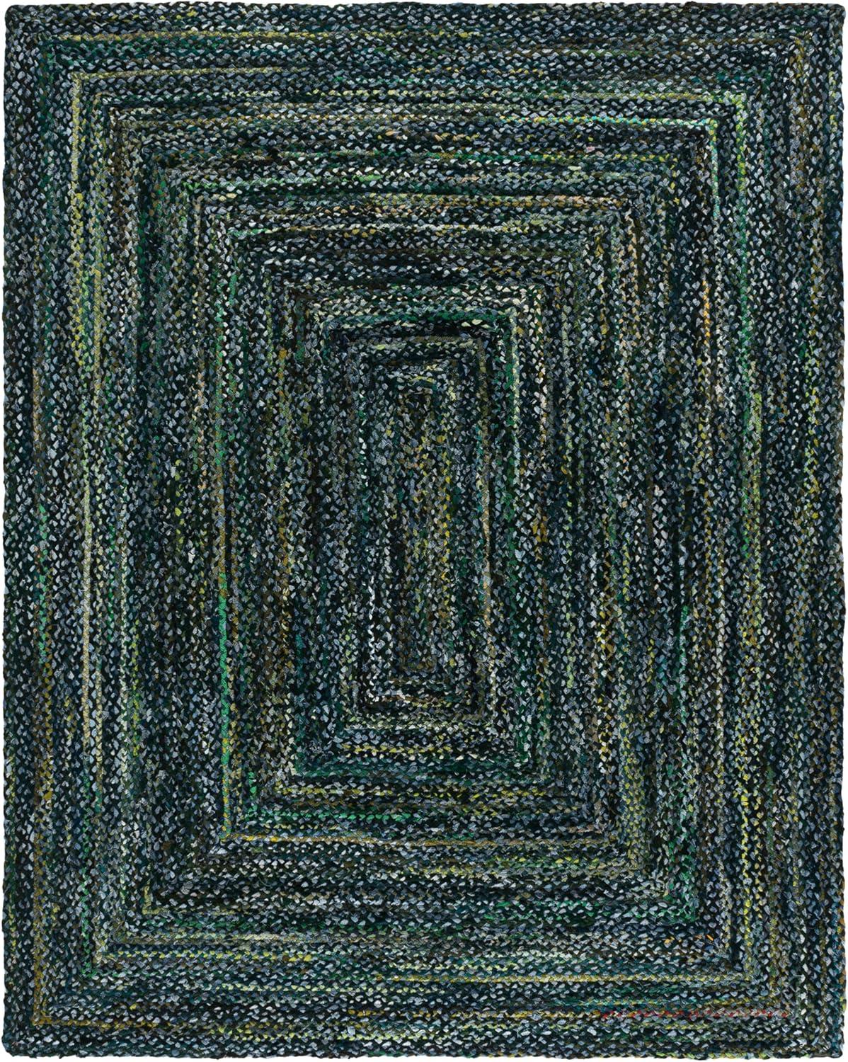 image:imageSAFAVIEH Braided Collection Accent Rug 3 x 5 Red amp Multi Handmade Woven Cotton Boho Reversible Style Ideal for Living Room Bedroom BRD210ADark GreenBlue