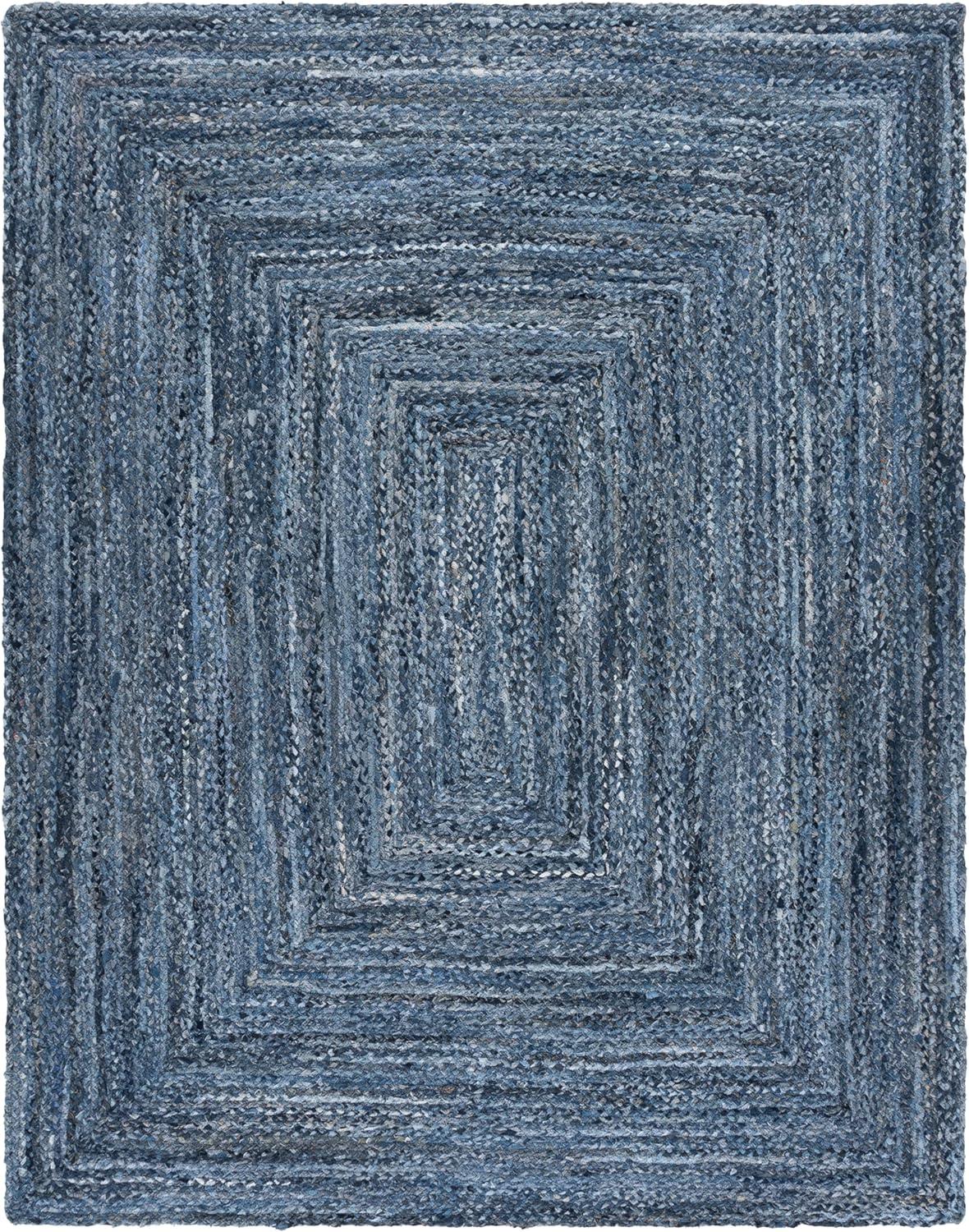 image:imageSAFAVIEH Braided Collection Accent Rug 3 x 5 Red amp Multi Handmade Woven Cotton Boho Reversible Style Ideal for Living Room Bedroom BRD210ADenimBlue