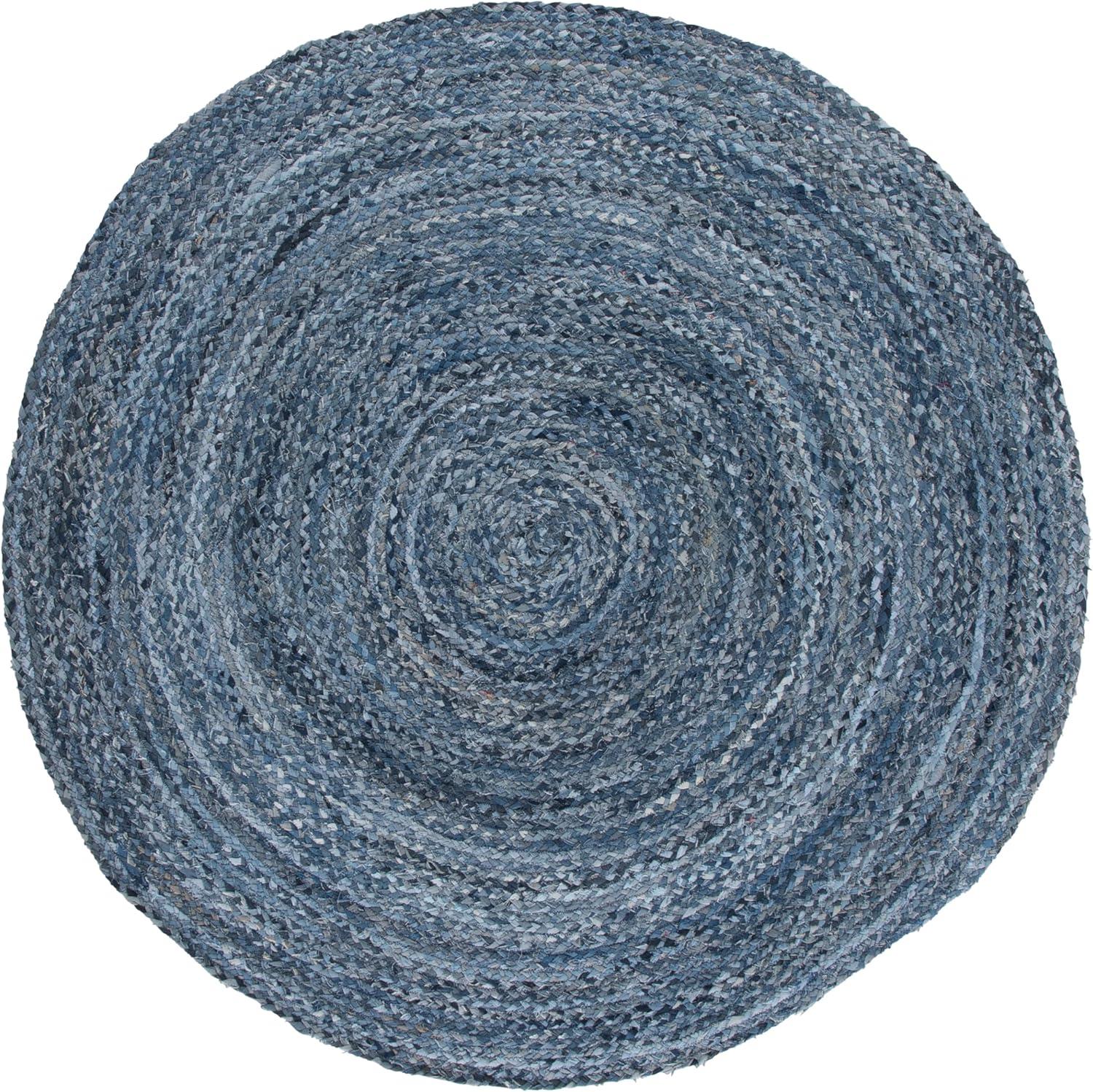 image:imageSAFAVIEH Braided Collection Accent Rug 3 x 5 Red amp Multi Handmade Woven Cotton Boho Reversible Style Ideal for Living Room Bedroom BRD210ADenimBlue