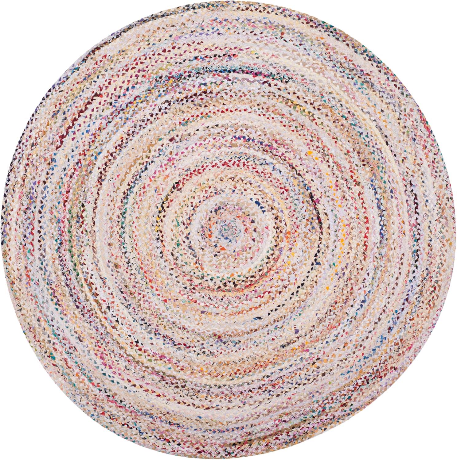 image:imageSAFAVIEH Braided Collection Accent Rug 3 x 5 Red amp Multi Handmade Woven Cotton Boho Reversible Style Ideal for Living Room Bedroom BRD210AIvoryMulti