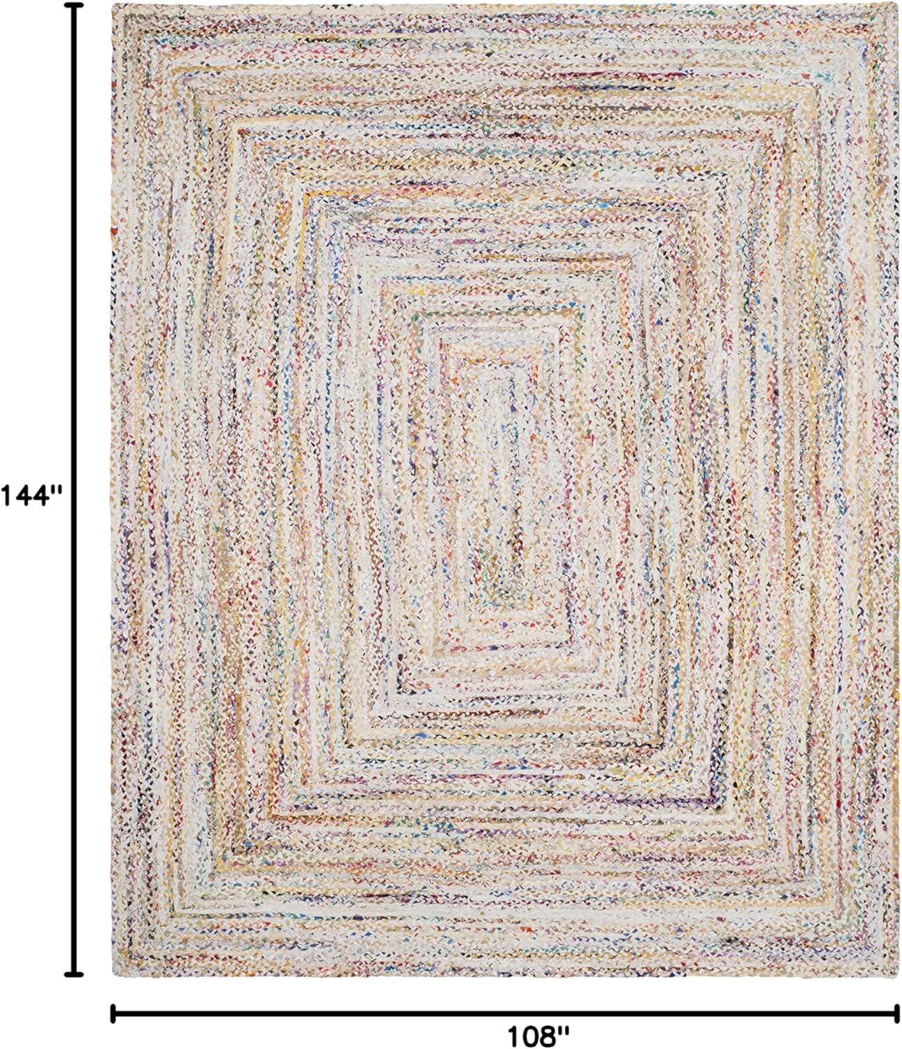 image:imageSAFAVIEH Braided Collection Accent Rug 3 x 5 Red amp Multi Handmade Woven Cotton Boho Reversible Style Ideal for Living Room Bedroom BRD210AIvoryMulti