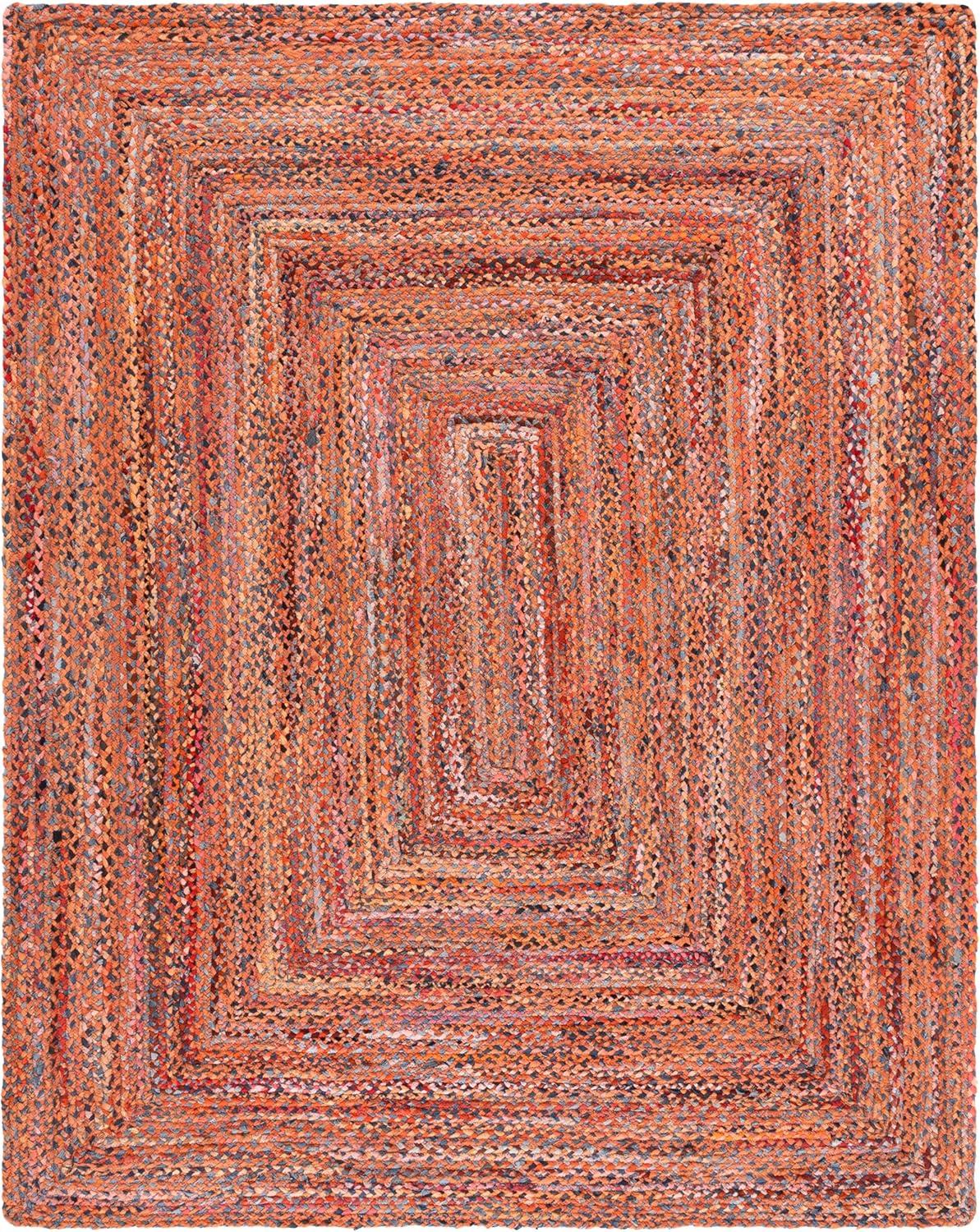 image:imageSAFAVIEH Braided Collection Accent Rug 3 x 5 Red amp Multi Handmade Woven Cotton Boho Reversible Style Ideal for Living Room Bedroom BRD210AOrangeRust