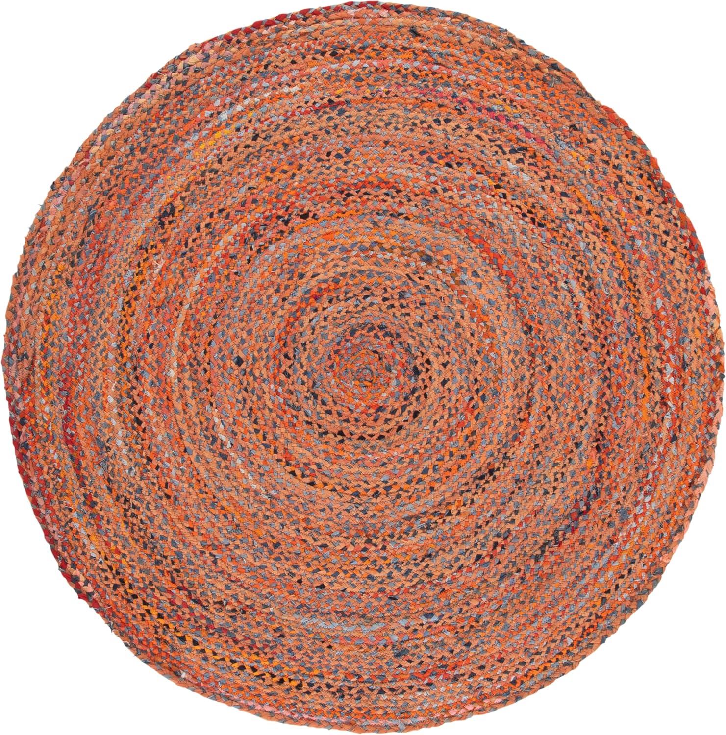 image:imageSAFAVIEH Braided Collection Accent Rug 3 x 5 Red amp Multi Handmade Woven Cotton Boho Reversible Style Ideal for Living Room Bedroom BRD210AOrangeRust