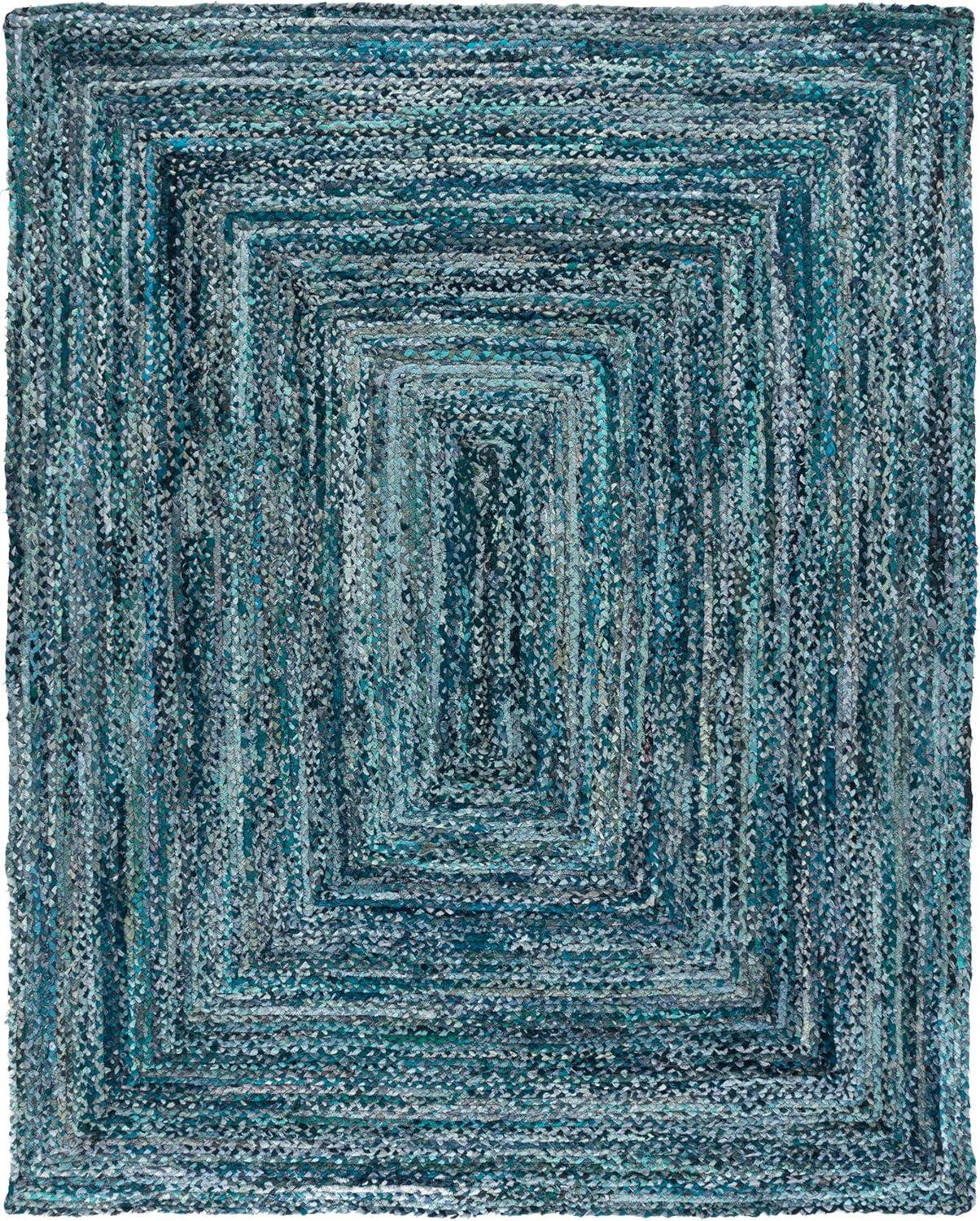 image:imageSAFAVIEH Braided Collection Accent Rug 3 x 5 Red amp Multi Handmade Woven Cotton Boho Reversible Style Ideal for Living Room Bedroom BRD210ATealBlue