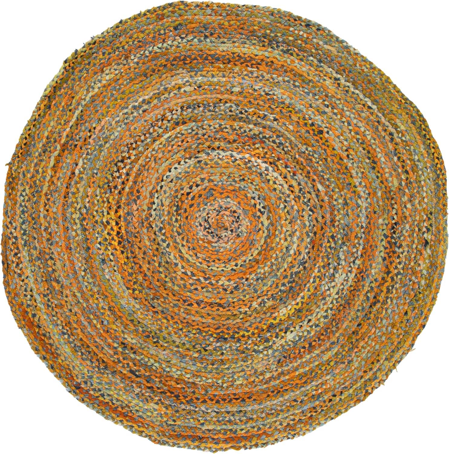 image:imageSAFAVIEH Braided Collection Accent Rug 3 x 5 Red amp Multi Handmade Woven Cotton Boho Reversible Style Ideal for Living Room Bedroom BRD210AYellowBrown