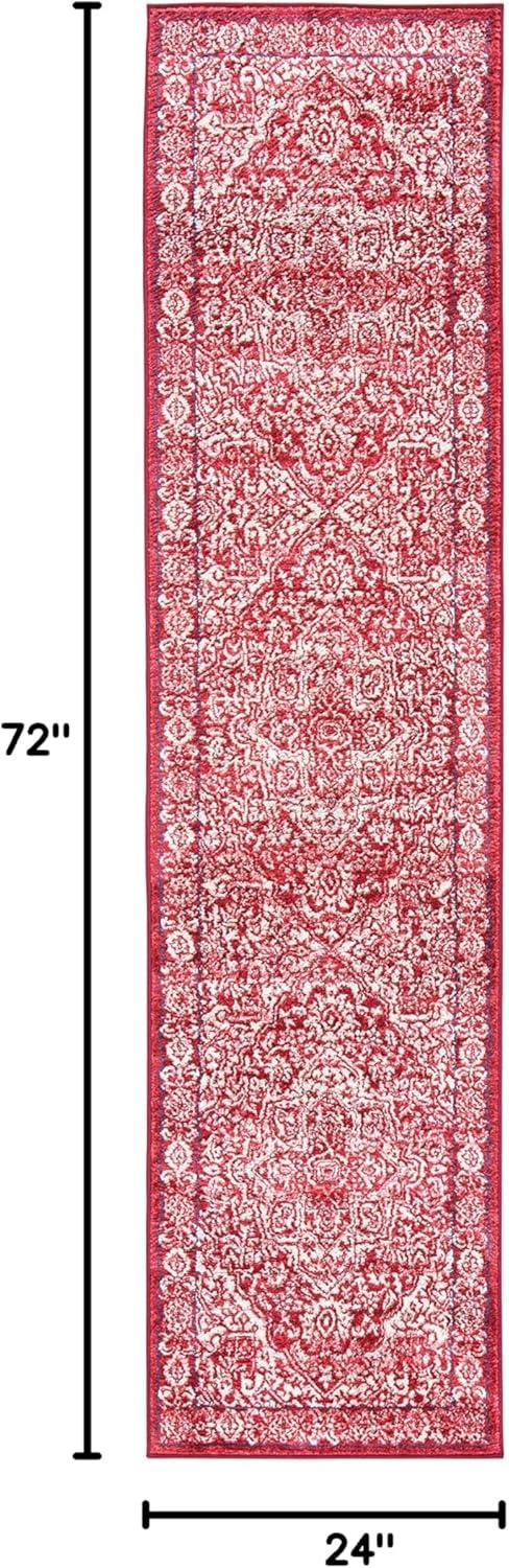image:imageSAFAVIEH Brentwood Collection Area Rug 8 x 10 Navy amp Light Grey Medallion Distressed Design NonShedding amp Easy Care Ideal for High Traffic Areas in Living Room Bedroom BNT832MRedIvory