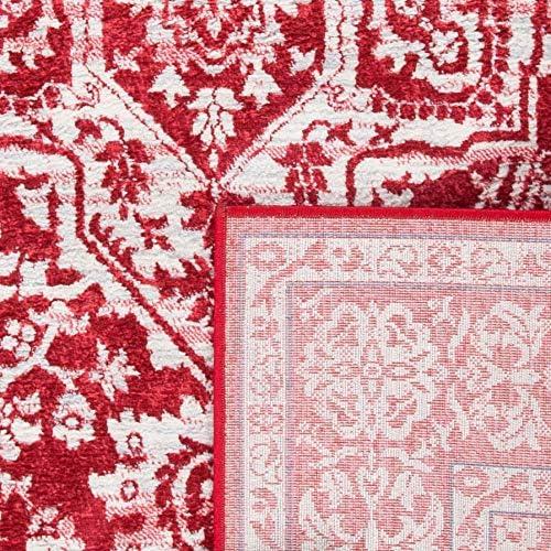 image:imageSAFAVIEH Brentwood Collection Area Rug 8 x 10 Navy amp Light Grey Medallion Distressed Design NonShedding amp Easy Care Ideal for High Traffic Areas in Living Room Bedroom BNT832MRedIvory