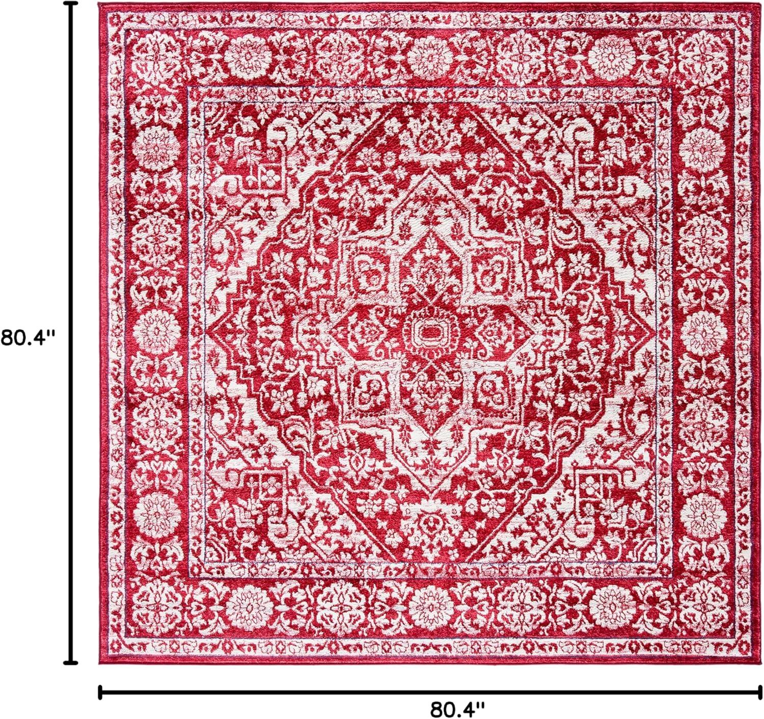 image:imageSAFAVIEH Brentwood Collection Area Rug 8 x 10 Navy amp Light Grey Medallion Distressed Design NonShedding amp Easy Care Ideal for High Traffic Areas in Living Room Bedroom BNT832MRedIvory