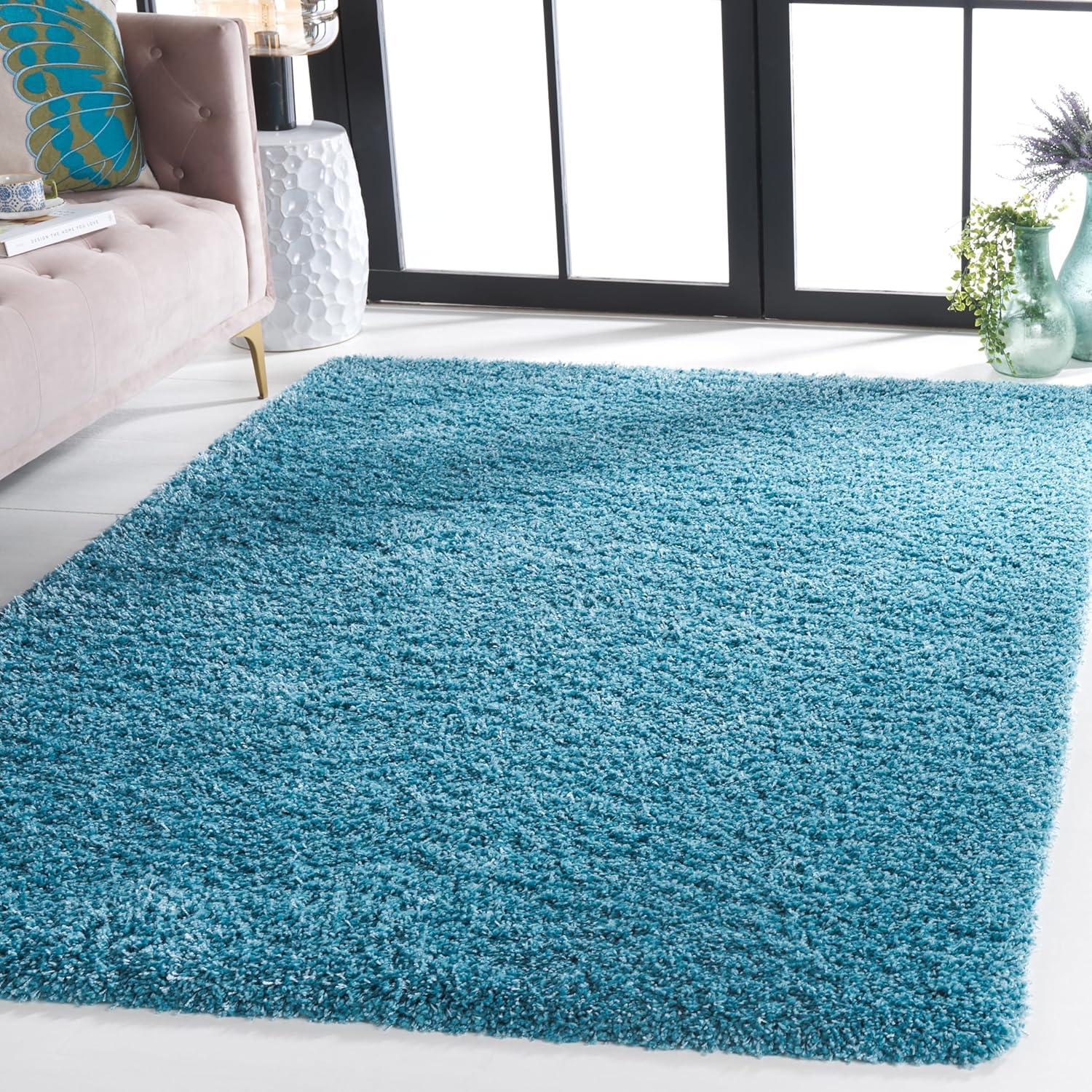 image:imageSAFAVIEH California Shag Collection Area Rug 53 x 76 Beige NonShedding amp Easy to Clean Ultra Plush Thick Pile Ideal for Living Room Bedroom Dining Space SG1511313Turquoise