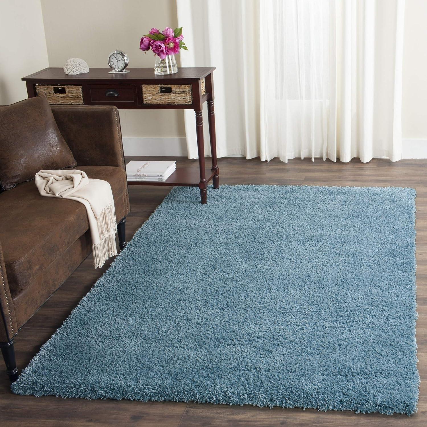 image:imageSAFAVIEH California Shag Collection Area Rug 53 x 76 Beige NonShedding amp Easy to Clean Ultra Plush Thick Pile Ideal for Living Room Bedroom Dining Space SG1511313Turquoise