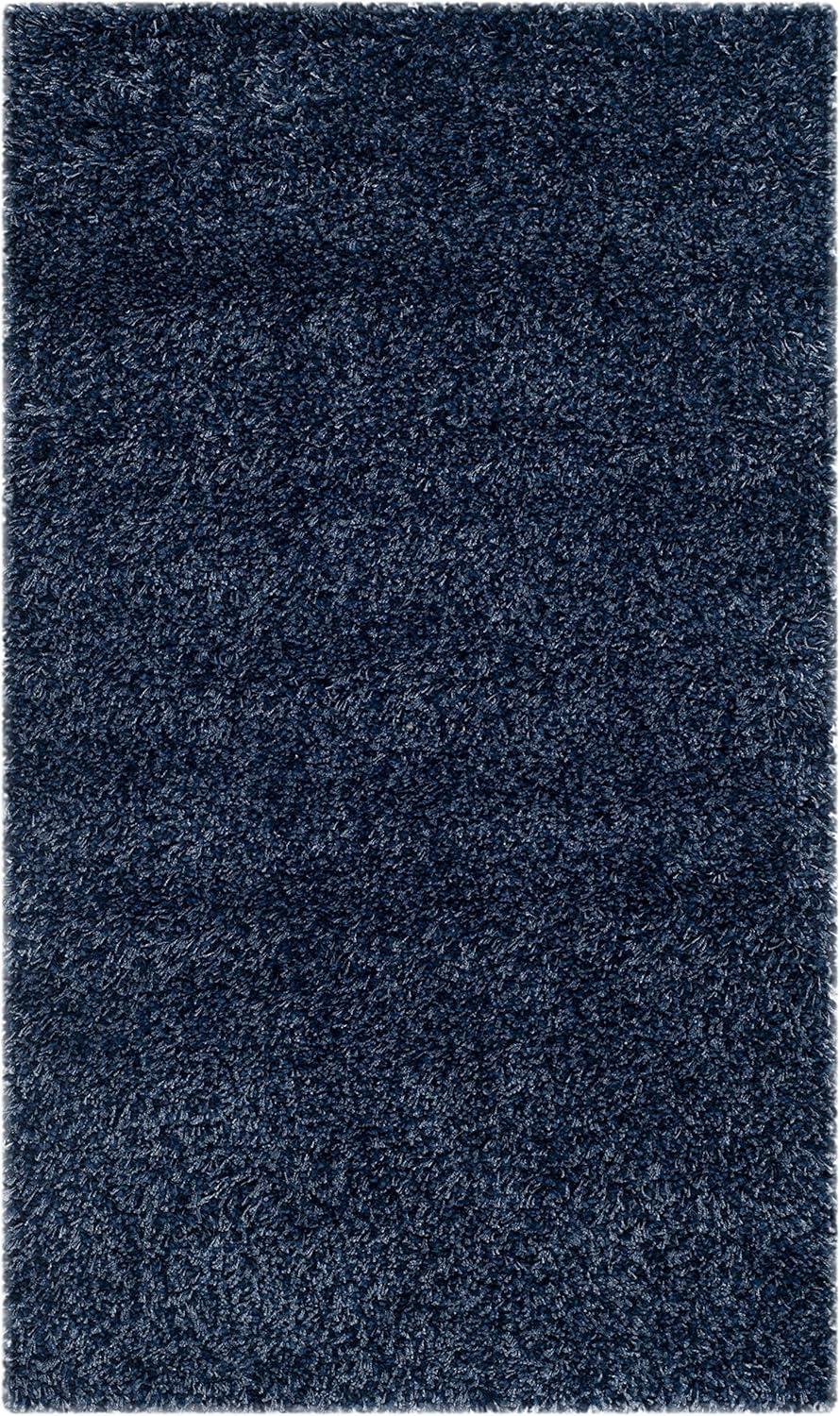 image:imageSAFAVIEH California Shag Collection Area Rug 53 x 76 Beige NonShedding amp Easy to Clean Ultra Plush Thick Pile Ideal for Living Room Bedroom Dining Space SG1511313Navy