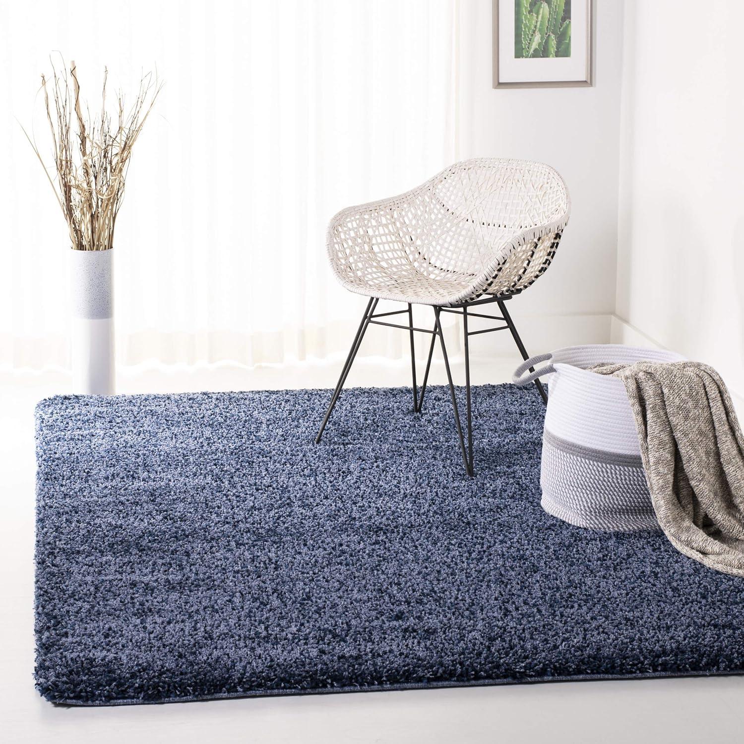 image:imageSAFAVIEH California Shag Collection Area Rug 53 x 76 Beige NonShedding amp Easy to Clean Ultra Plush Thick Pile Ideal for Living Room Bedroom Dining Space SG1511313Navy