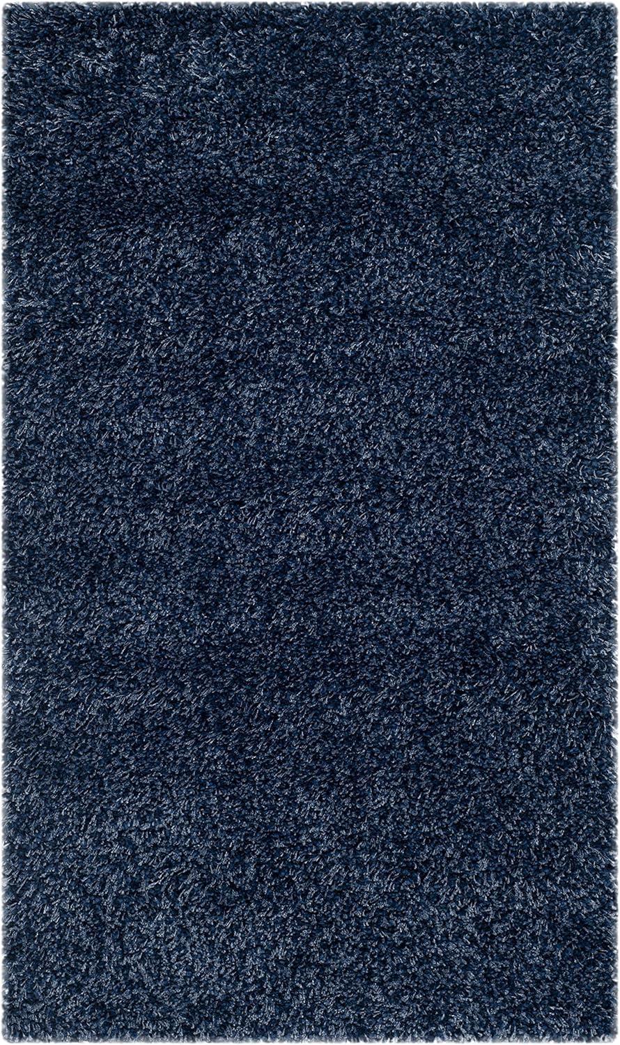 image:imageSAFAVIEH California Shag Collection Area Rug 53 x 76 Beige NonShedding amp Easy to Clean Ultra Plush Thick Pile Ideal for Living Room Bedroom Dining Space SG1511313Navy