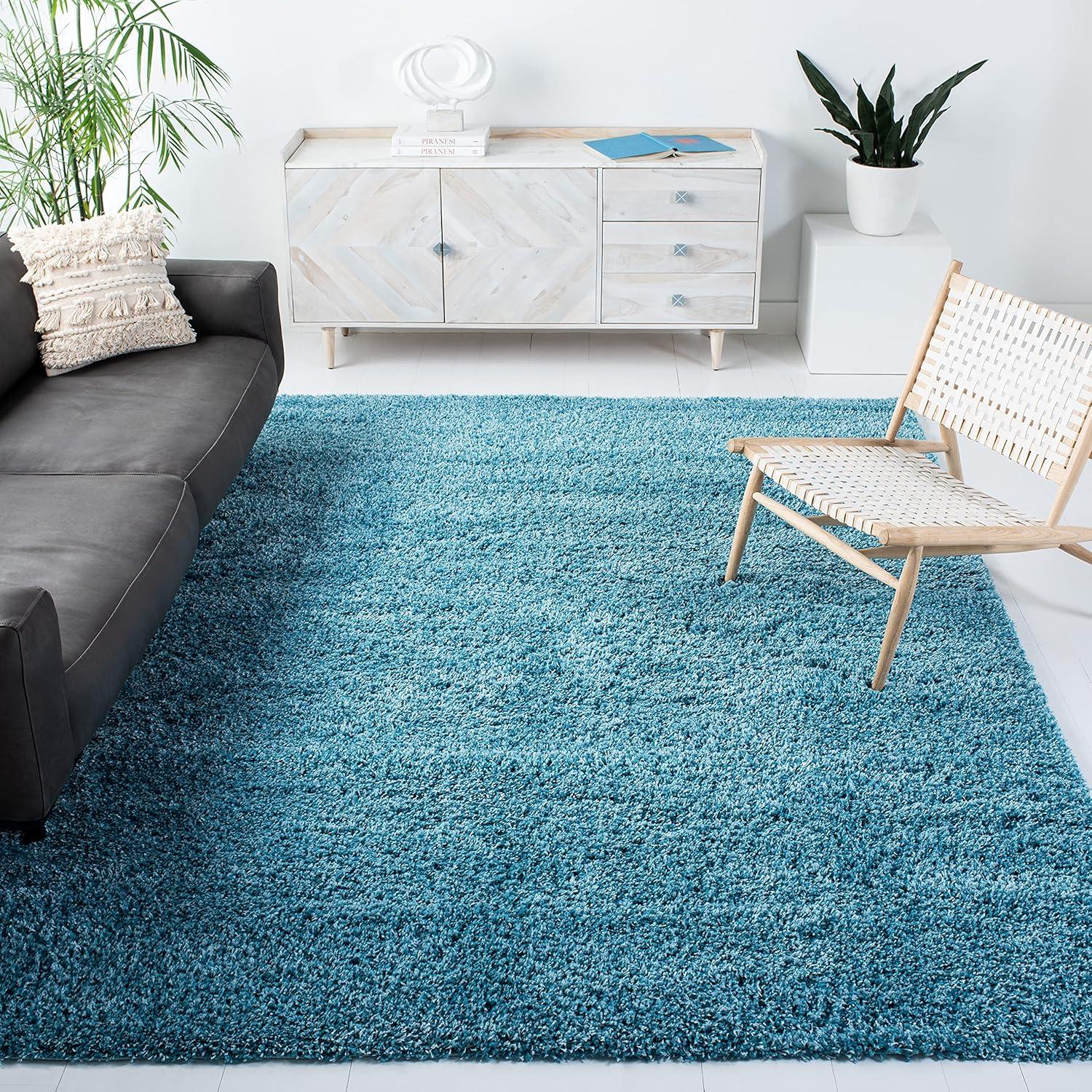 image:imageSAFAVIEH California Shag Collection Area Rug 53 x 76 Beige NonShedding amp Easy to Clean Ultra Plush Thick Pile Ideal for Living Room Bedroom Dining Space SG1511313Turquoise
