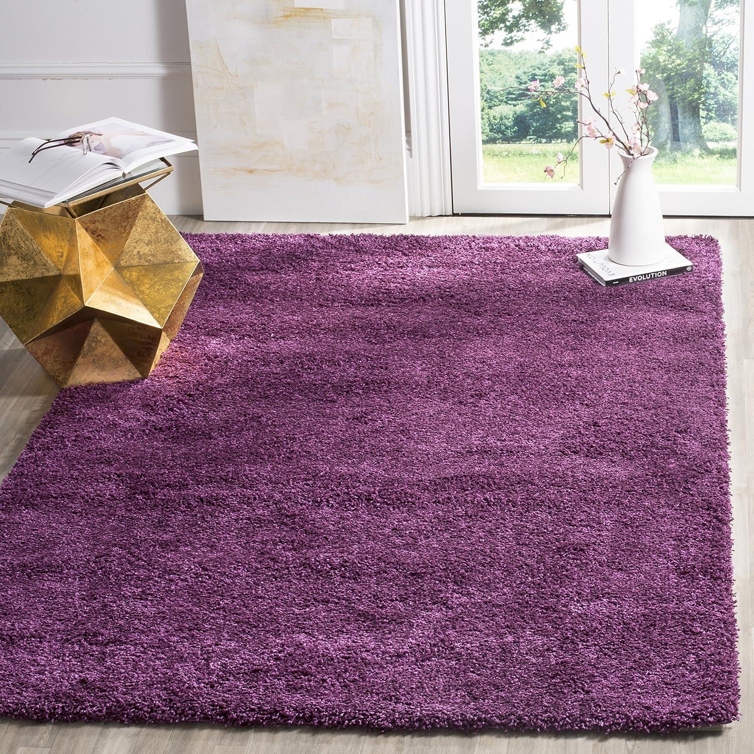 image:imageSAFAVIEH California Shag Collection Area Rug 53 x 76 Beige NonShedding amp Easy to Clean Ultra Plush Thick Pile Ideal for Living Room Bedroom Dining Space SG1511313Purple