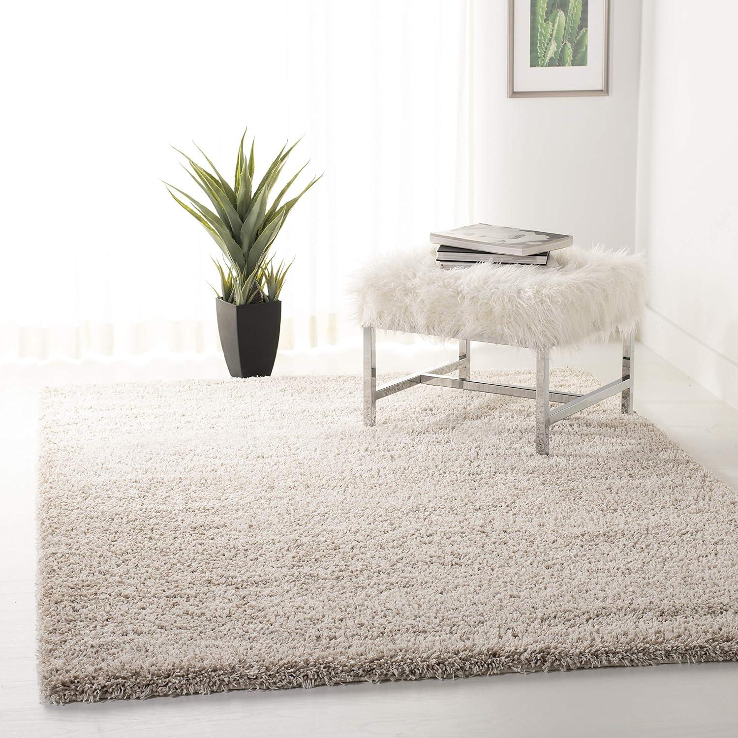 image:imageSAFAVIEH California Shag Collection Area Rug 53 x 76 Beige NonShedding amp Easy to Clean Ultra Plush Thick Pile Ideal for Living Room Bedroom Dining Space SG1511313Beige