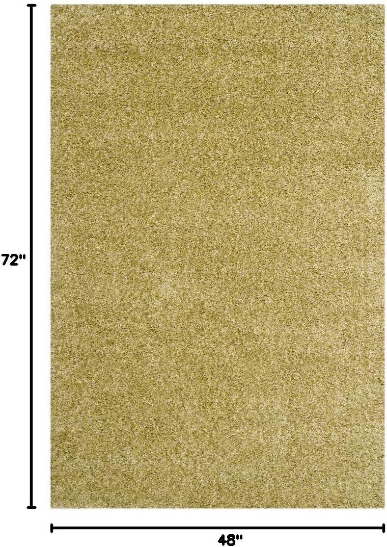image:imageSAFAVIEH California Shag Collection Area Rug 53 x 76 Beige NonShedding amp Easy to Clean Ultra Plush Thick Pile Ideal for Living Room Bedroom Dining Space SG1511313Green