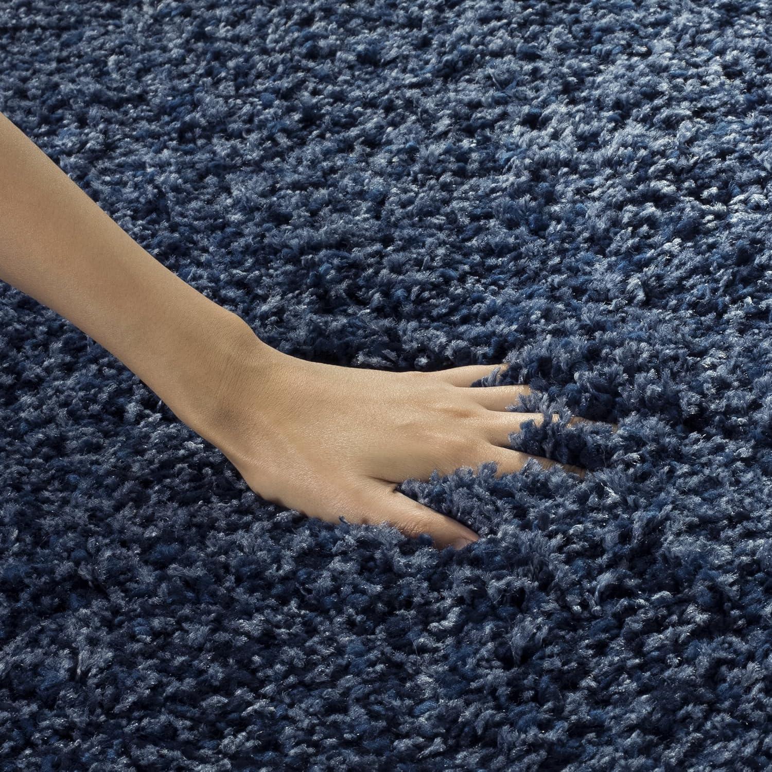 image:imageSAFAVIEH California Shag Collection Area Rug 53 x 76 Beige NonShedding amp Easy to Clean Ultra Plush Thick Pile Ideal for Living Room Bedroom Dining Space SG1511313Navy