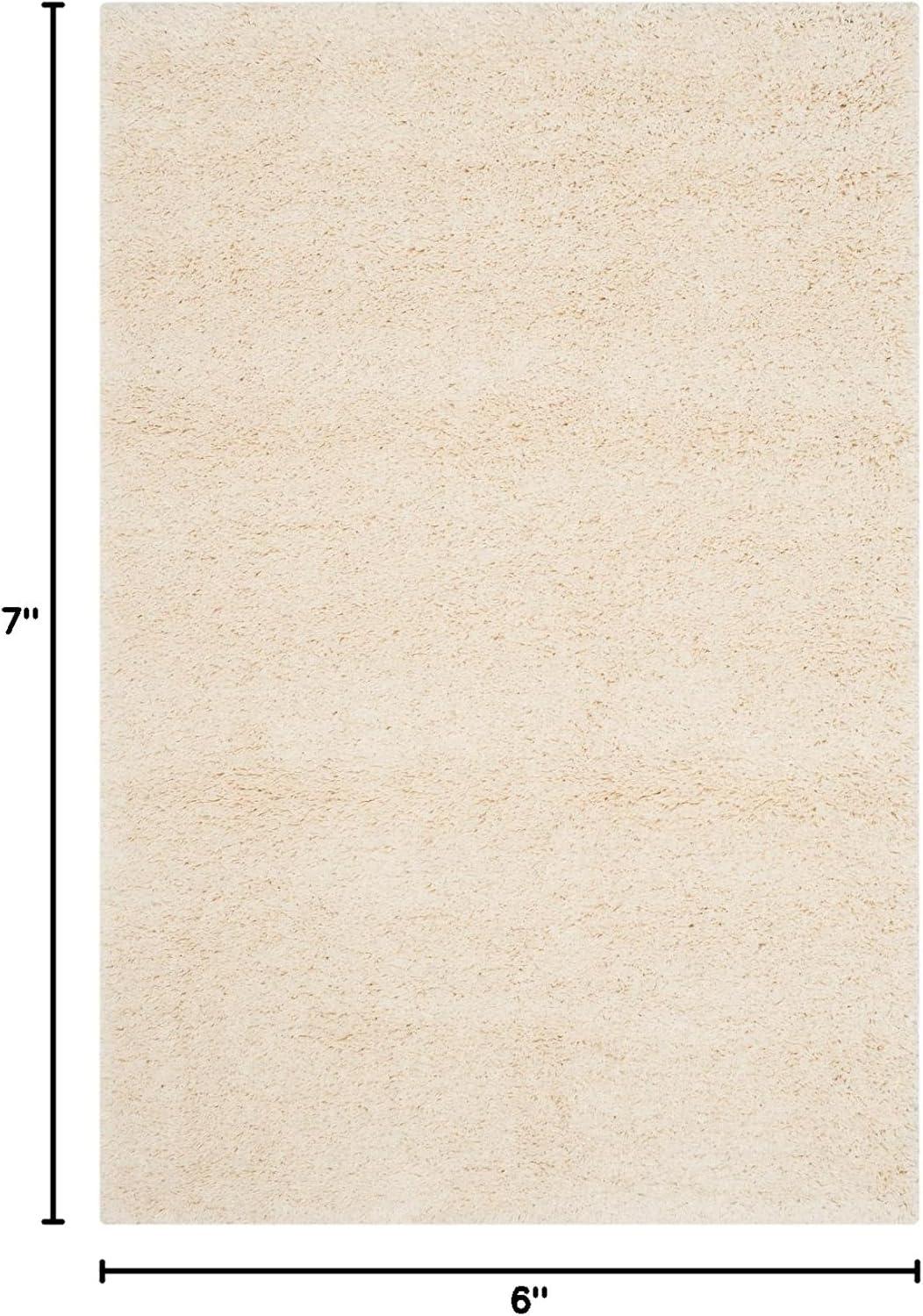 image:imageSAFAVIEH California Shag Collection Area Rug 53 x 76 Beige NonShedding amp Easy to Clean Ultra Plush Thick Pile Ideal for Living Room Bedroom Dining Space SG1511313Beige