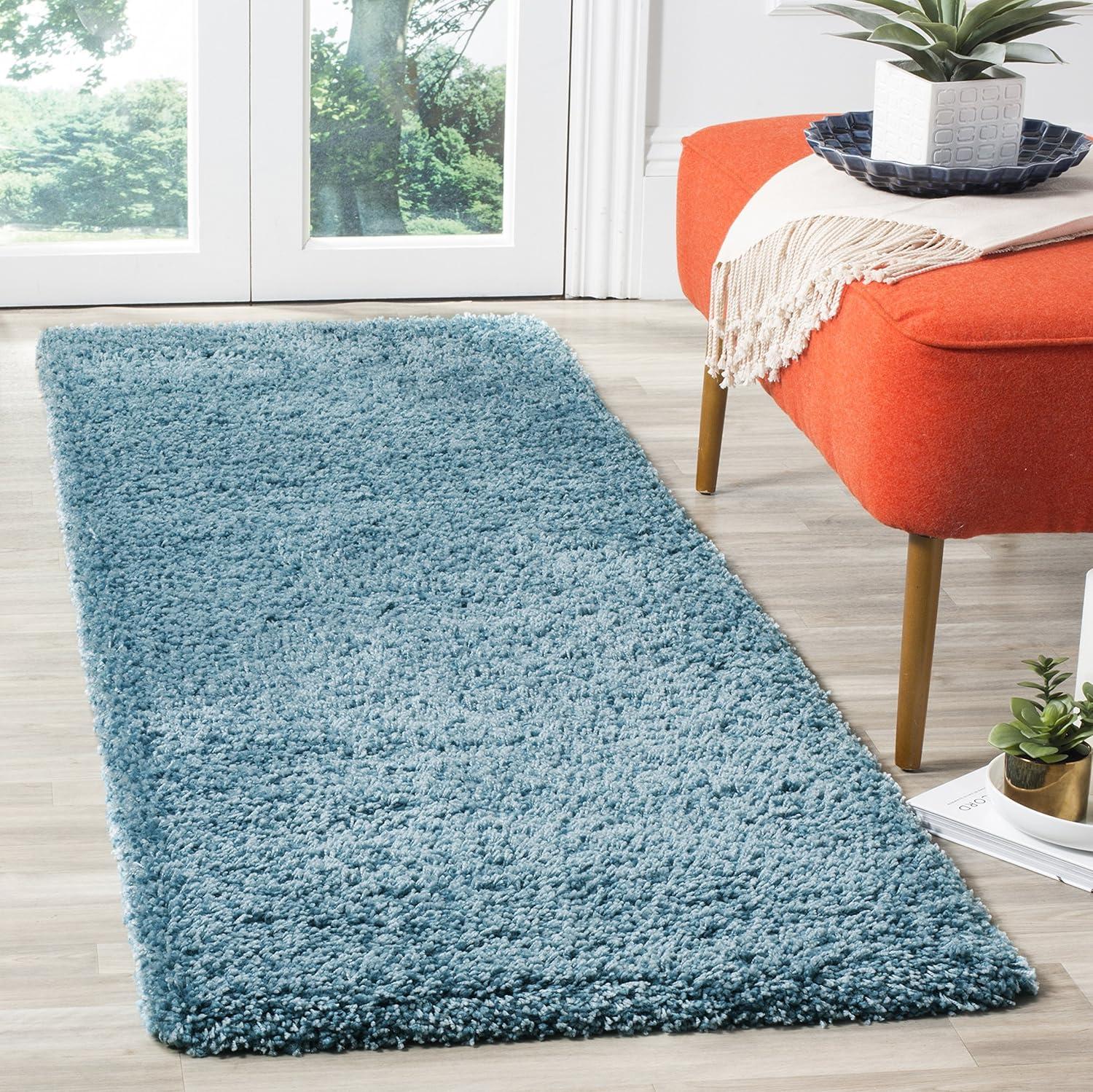 image:imageSAFAVIEH California Shag Collection Area Rug 53 x 76 Beige NonShedding amp Easy to Clean Ultra Plush Thick Pile Ideal for Living Room Bedroom Dining Space SG1511313Turquoise