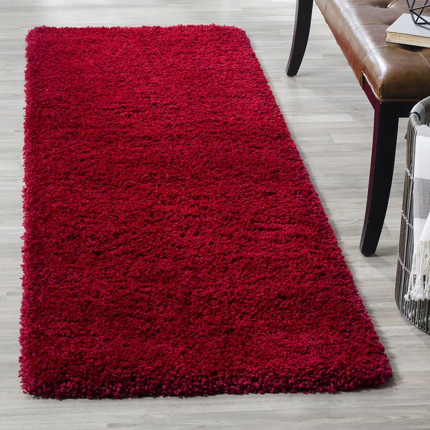 image:imageSAFAVIEH California Shag Collection Area Rug 53 x 76 Beige NonShedding amp Easy to Clean Ultra Plush Thick Pile Ideal for Living Room Bedroom Dining Space SG1511313Red