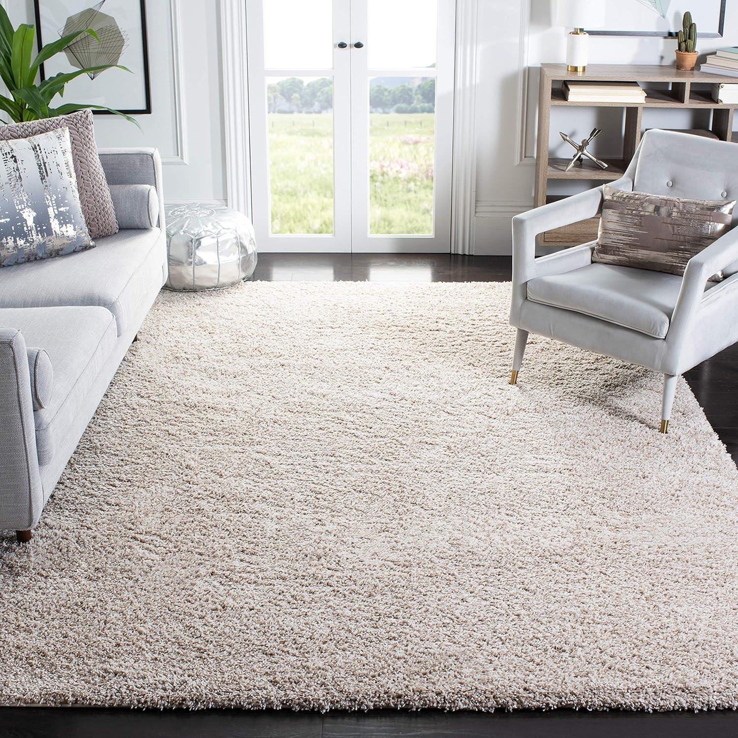image:imageSAFAVIEH California Shag Collection Area Rug 53 x 76 Beige NonShedding amp Easy to Clean Ultra Plush Thick Pile Ideal for Living Room Bedroom Dining Space SG1511313Beige
