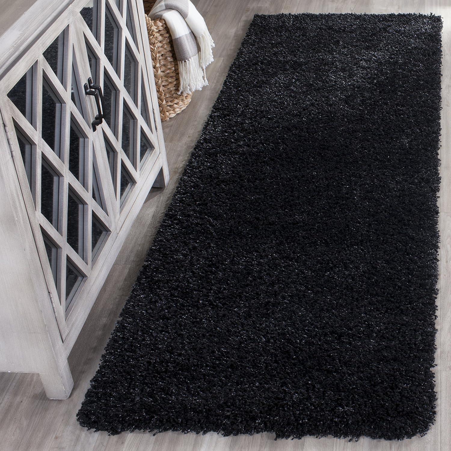 image:imageSAFAVIEH California Shag Collection Area Rug 53 x 76 Beige NonShedding amp Easy to Clean Ultra Plush Thick Pile Ideal for Living Room Bedroom Dining Space SG1511313BlackIvory