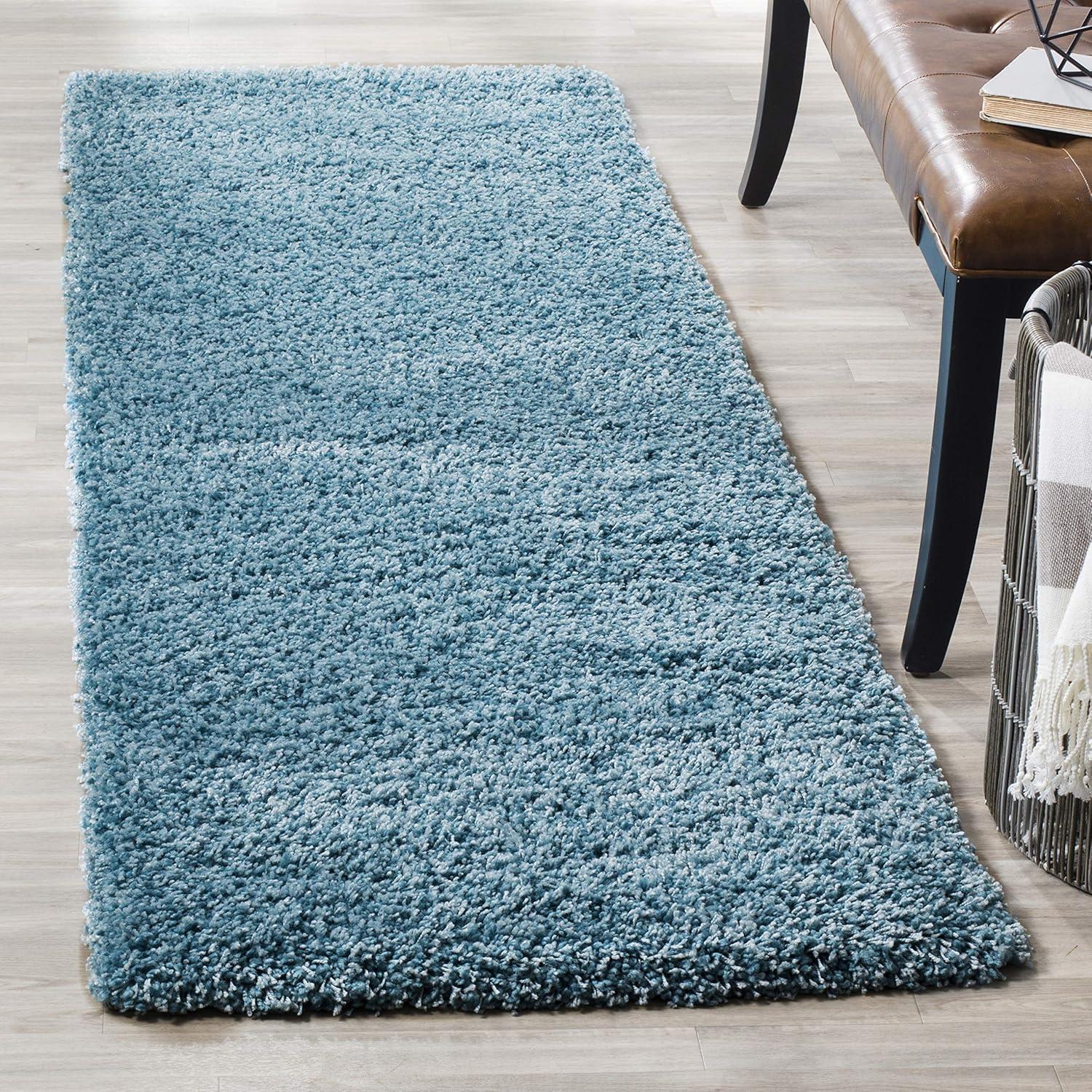 image:imageSAFAVIEH California Shag Collection Area Rug 53 x 76 Beige NonShedding amp Easy to Clean Ultra Plush Thick Pile Ideal for Living Room Bedroom Dining Space SG1511313Turquoise
