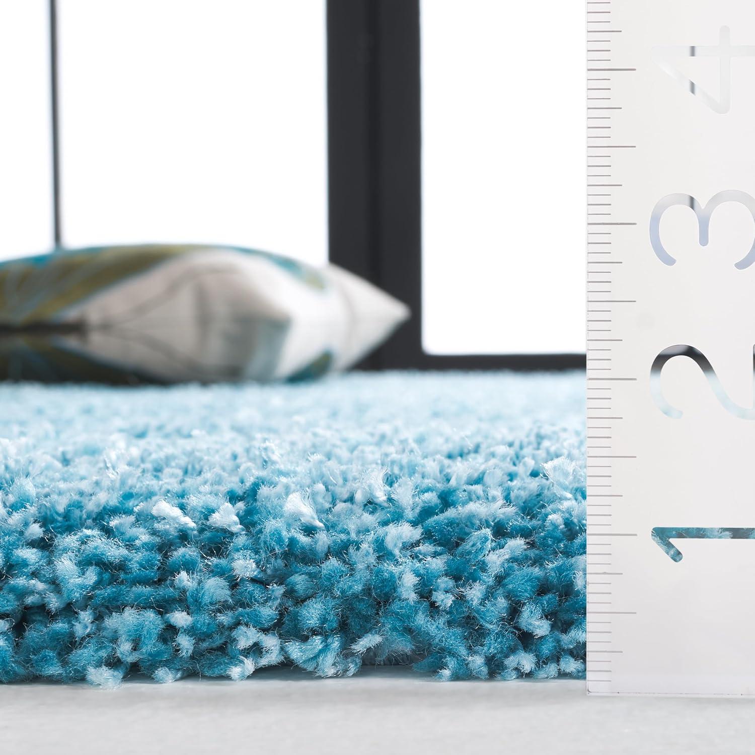 image:imageSAFAVIEH California Shag Collection Area Rug 53 x 76 Beige NonShedding amp Easy to Clean Ultra Plush Thick Pile Ideal for Living Room Bedroom Dining Space SG1511313Turquoise