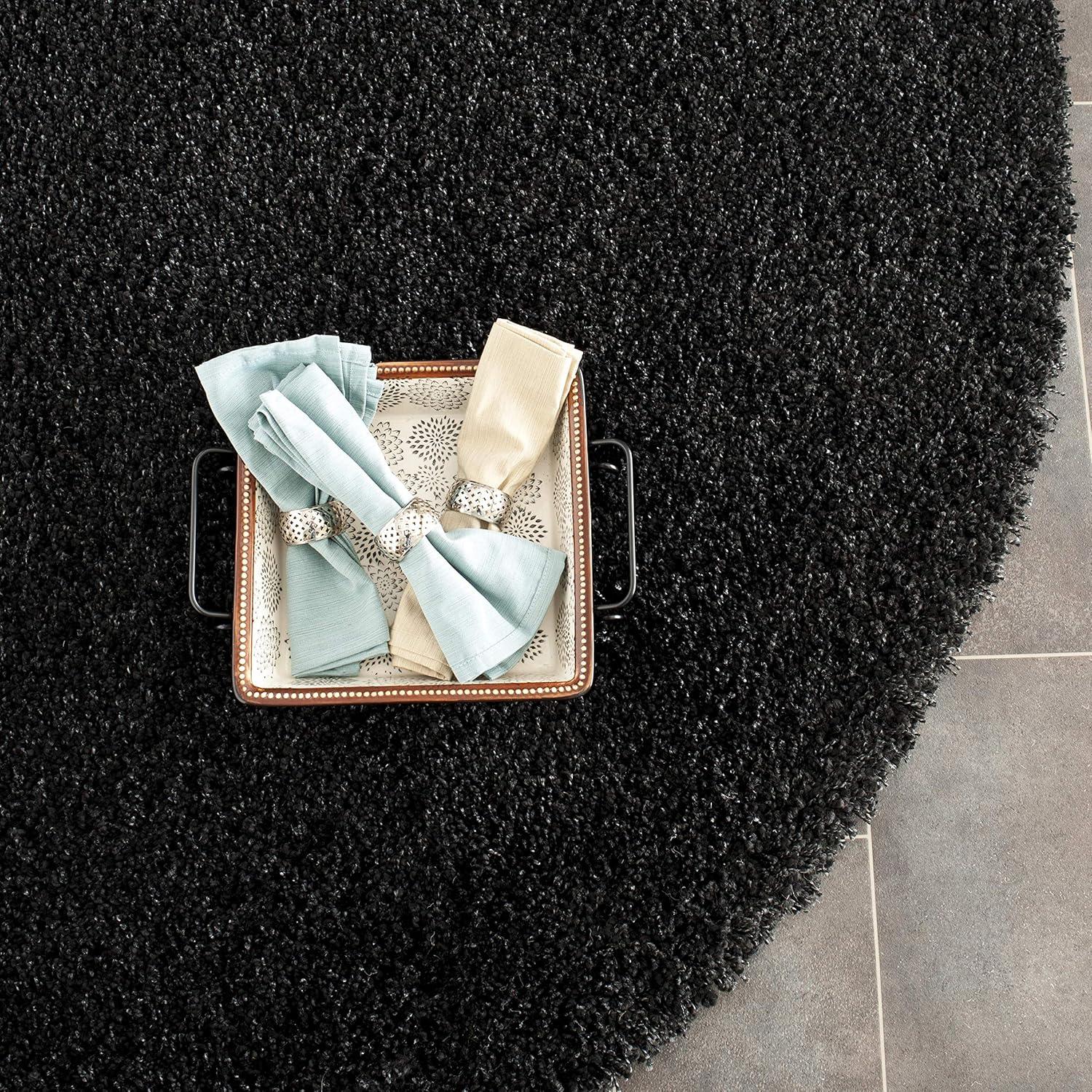 image:imageSAFAVIEH California Shag Collection Area Rug 53 x 76 Beige NonShedding amp Easy to Clean Ultra Plush Thick Pile Ideal for Living Room Bedroom Dining Space SG1511313BlackIvory