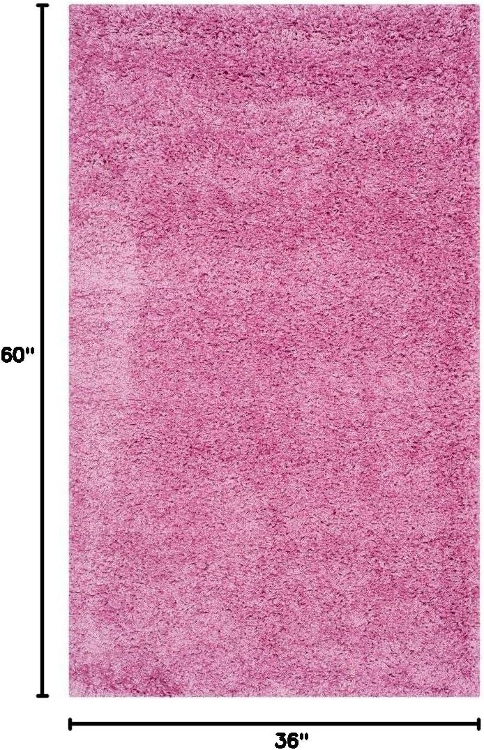 image:imageSAFAVIEH California Shag Collection Area Rug 53 x 76 Beige NonShedding amp Easy to Clean Ultra Plush Thick Pile Ideal for Living Room Bedroom Dining Space SG1511313Pink
