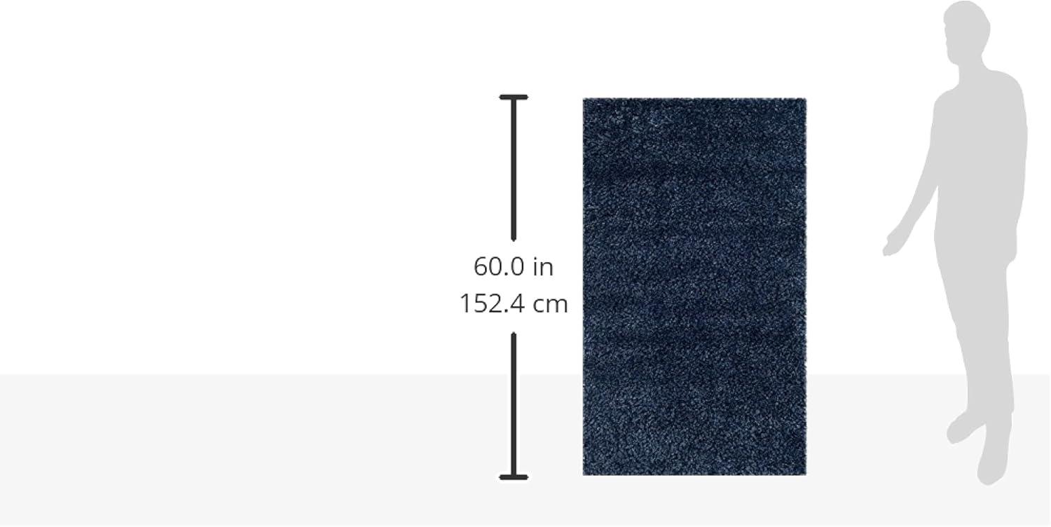 image:imageSAFAVIEH California Shag Collection Area Rug 53 x 76 Beige NonShedding amp Easy to Clean Ultra Plush Thick Pile Ideal for Living Room Bedroom Dining Space SG1511313Navy