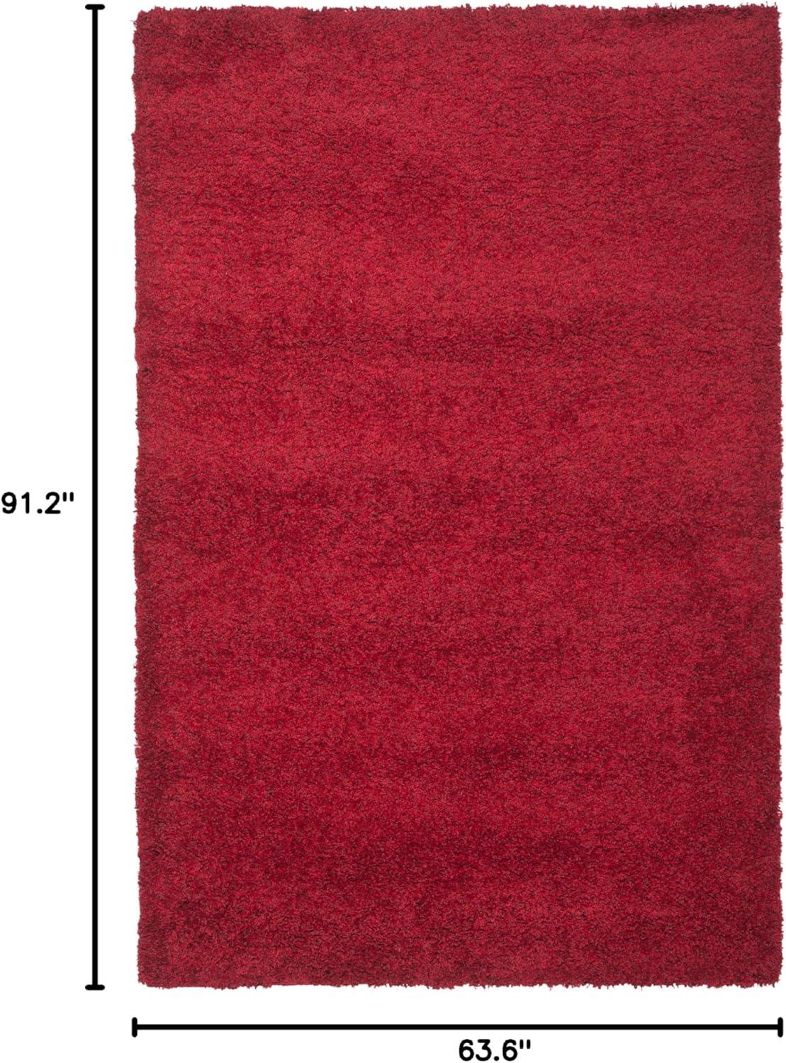 image:imageSAFAVIEH California Shag Collection Area Rug 53 x 76 Beige NonShedding amp Easy to Clean Ultra Plush Thick Pile Ideal for Living Room Bedroom Dining Space SG1511313Red