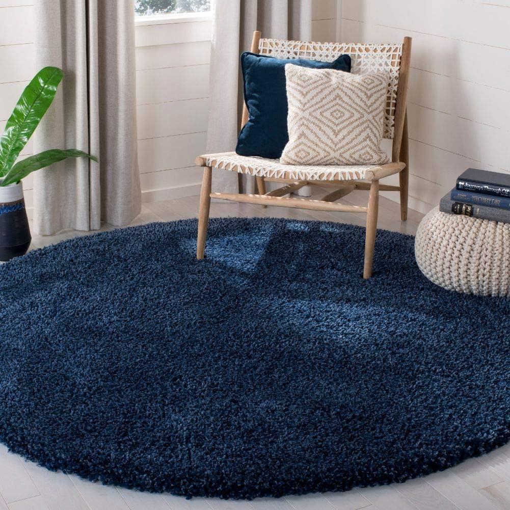 image:imageSAFAVIEH California Shag Collection Area Rug 53 x 76 Beige NonShedding amp Easy to Clean Ultra Plush Thick Pile Ideal for Living Room Bedroom Dining Space SG1511313Navy