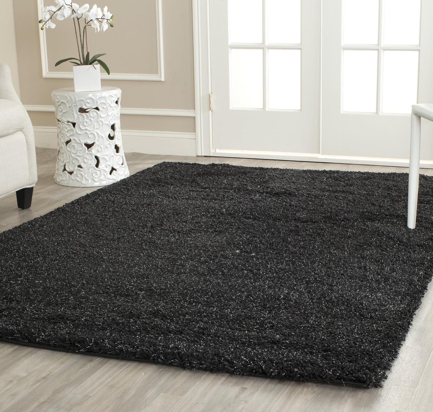 image:imageSAFAVIEH California Shag Collection Area Rug 53 x 76 Beige NonShedding amp Easy to Clean Ultra Plush Thick Pile Ideal for Living Room Bedroom Dining Space SG1511313BlackIvory