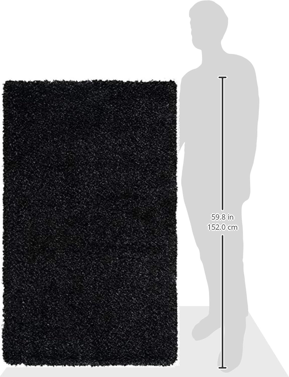 image:imageSAFAVIEH California Shag Collection Area Rug 53 x 76 Beige NonShedding amp Easy to Clean Ultra Plush Thick Pile Ideal for Living Room Bedroom Dining Space SG1511313BlackIvory